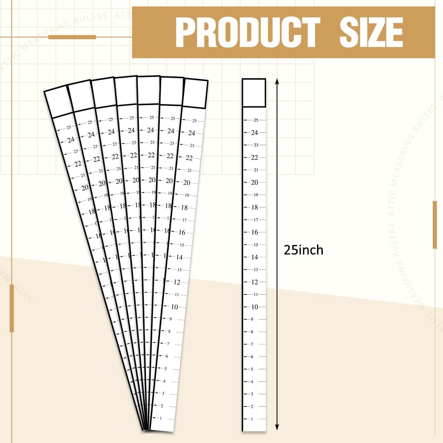 Saysurey Attic Measuring Rulers (Case of 1000), 25 Inch, Card Stock, Attic Insulation R-Value Ruler for Insulators Ceiling Insulation