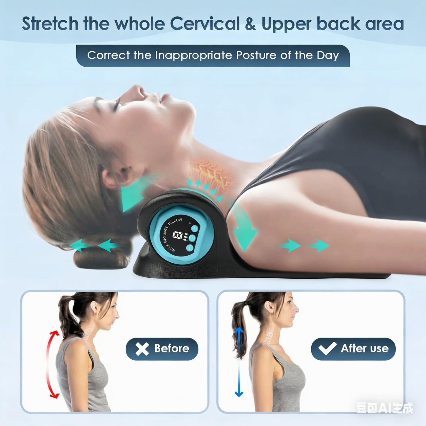 Wingeema Z6 2026 4-in-1 Neck Shoulder Massager with Heat & Pulse, Deep Tissue Kneading Pillow, Remote Control, Portable Travel Neck Relaxer for Pain Relief in Office/Car/Home Use