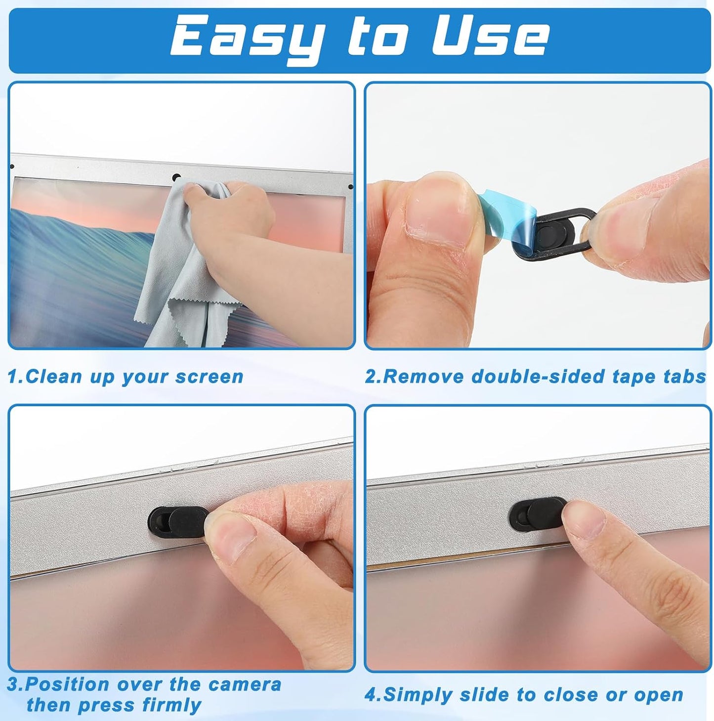 LIQWEI 30Pcs Webcam Cover, Camera Privacy Cover Slide, Phone Laptop Camera Computer Cameras Covers Slide, Webcam Covers