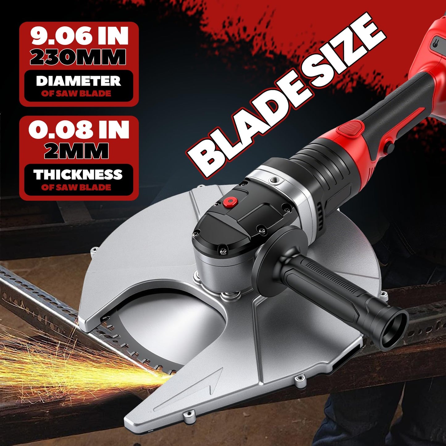 NEWTRY Cordless Rebar Cutter Cutting up to 5.31”(4-135mm), 36V Electric Rebar Cutter, Cordless Cutting Edge Saw Cutting Speed 4-5S Portable Rebar Cutter with Suitcase