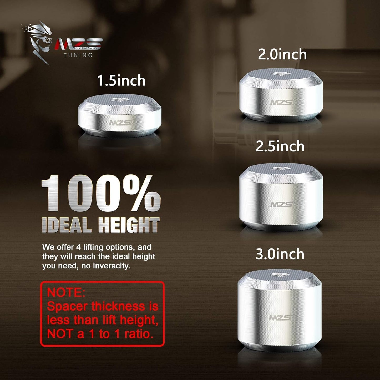 MZS 2" Leveling Kit + Truck Tie Downs Anchors Compatible with 2015+ F250 F350 Super Duty, Pack of 6