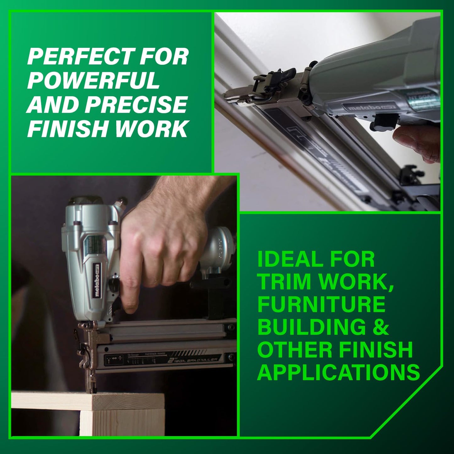 Metabo HPT Pro Brad Nailer, Pro-Preferred Pneumatic Finish Power Nailer for Trim Work, Furniture Building, Lightweight and Durable with Aluminum Magazine, 18 Gauge, 5/8″ to 2″ Brad Nails, NT50A5