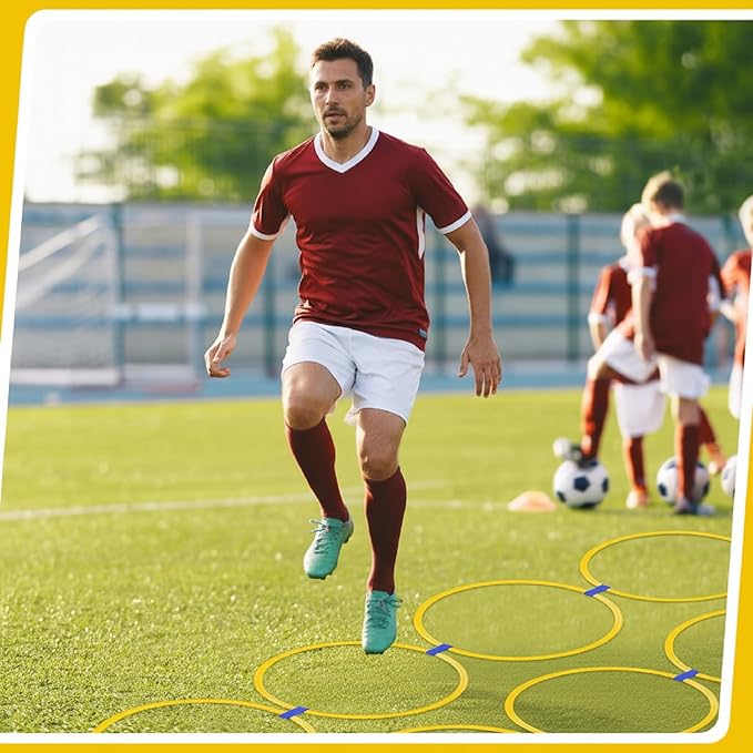 Shappy 50 Pcs Agility Rings with Storage Bags 15 Inch Agility Training Rings Hoop Exercise Ring Plastic Speed Rings Jumping Hoops for Sports Soccer Football Gymnastics Practice Games
