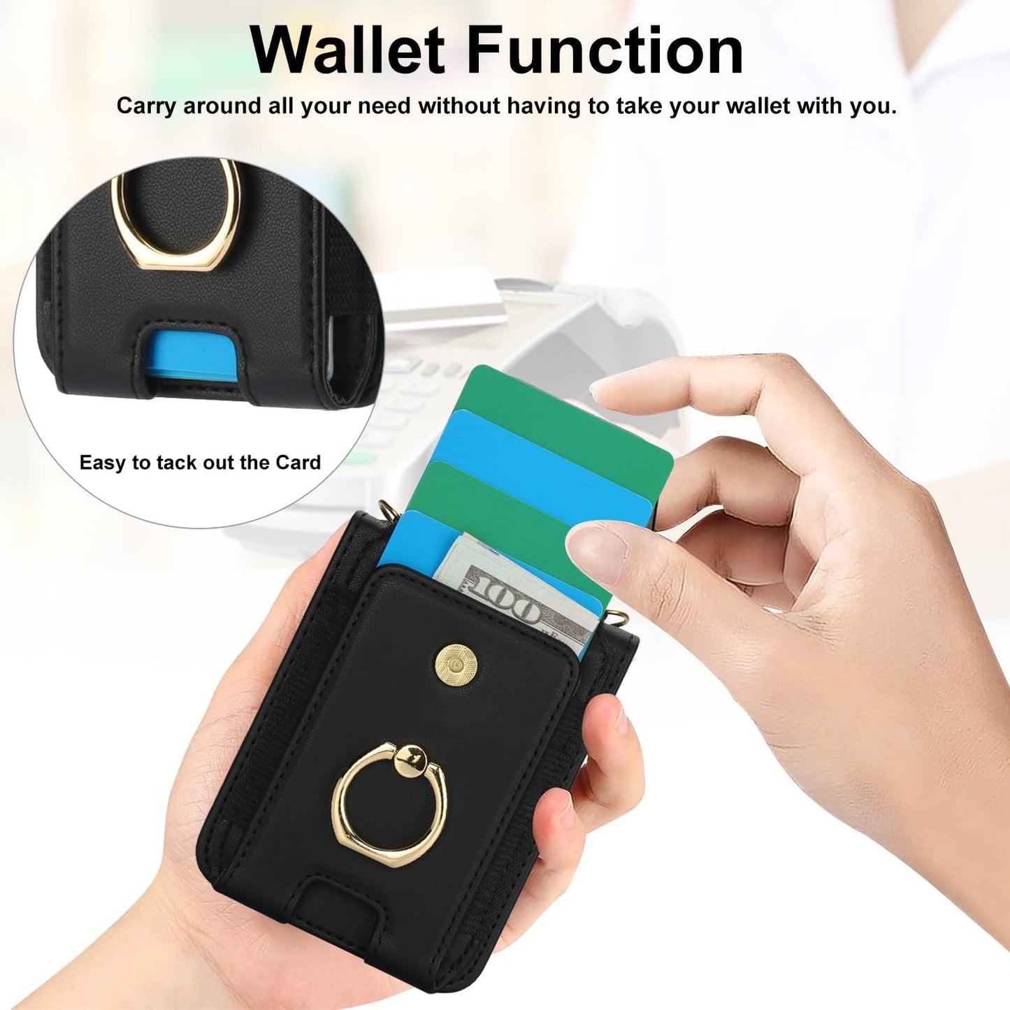Asuwish 50 2024/Razr 2024 Plus2024 5G Phone Case for Motorola Moto Razr Ultra/Razr+ Plus Wallet Cover with Ring
