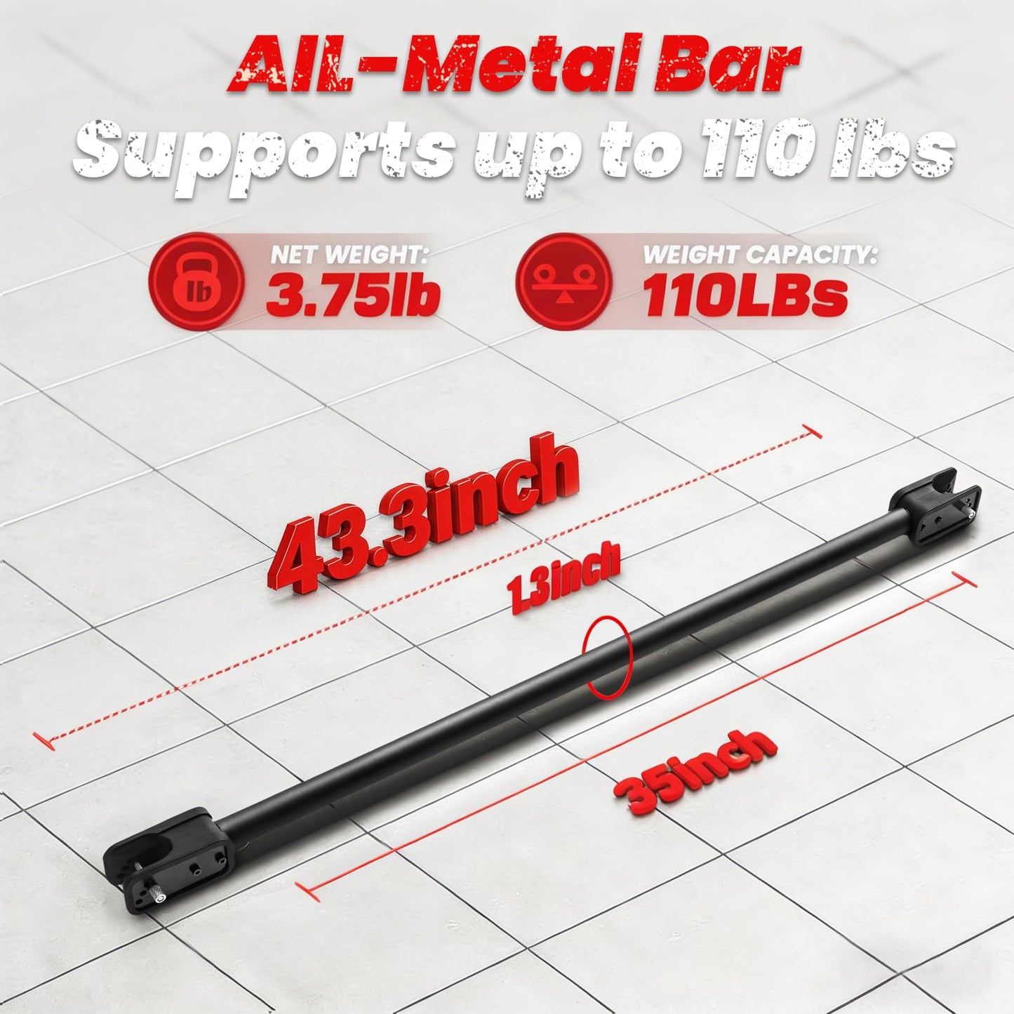 MARCHMARS Dumbbell Barbell Converter Bar, Adjustable Dumbbell Bar for Home Gym, Compatible with Most Dumbbells, All-Metal Dumbbell to Barbell Converter for Weight Lifting and Strength Training