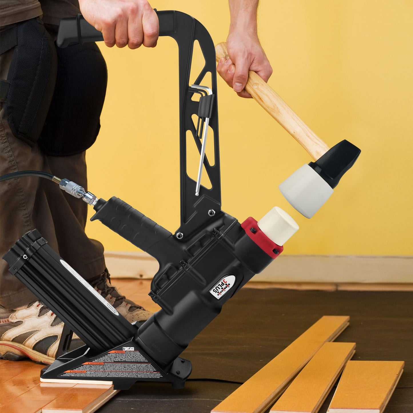 3PLUS HFSNSP 2-in-1 Pneumatic Flooring Nailer/Stapler