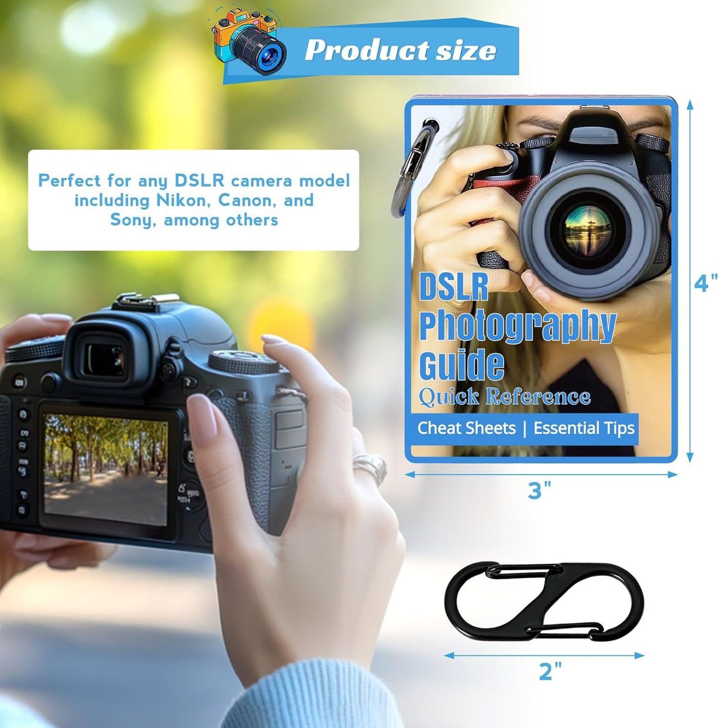 Beginners,Settings,Exposure, etc.43 Inch OCQOTAT Photography Cheat Sheet for DSLR Camera Accessories for Canon Nikon