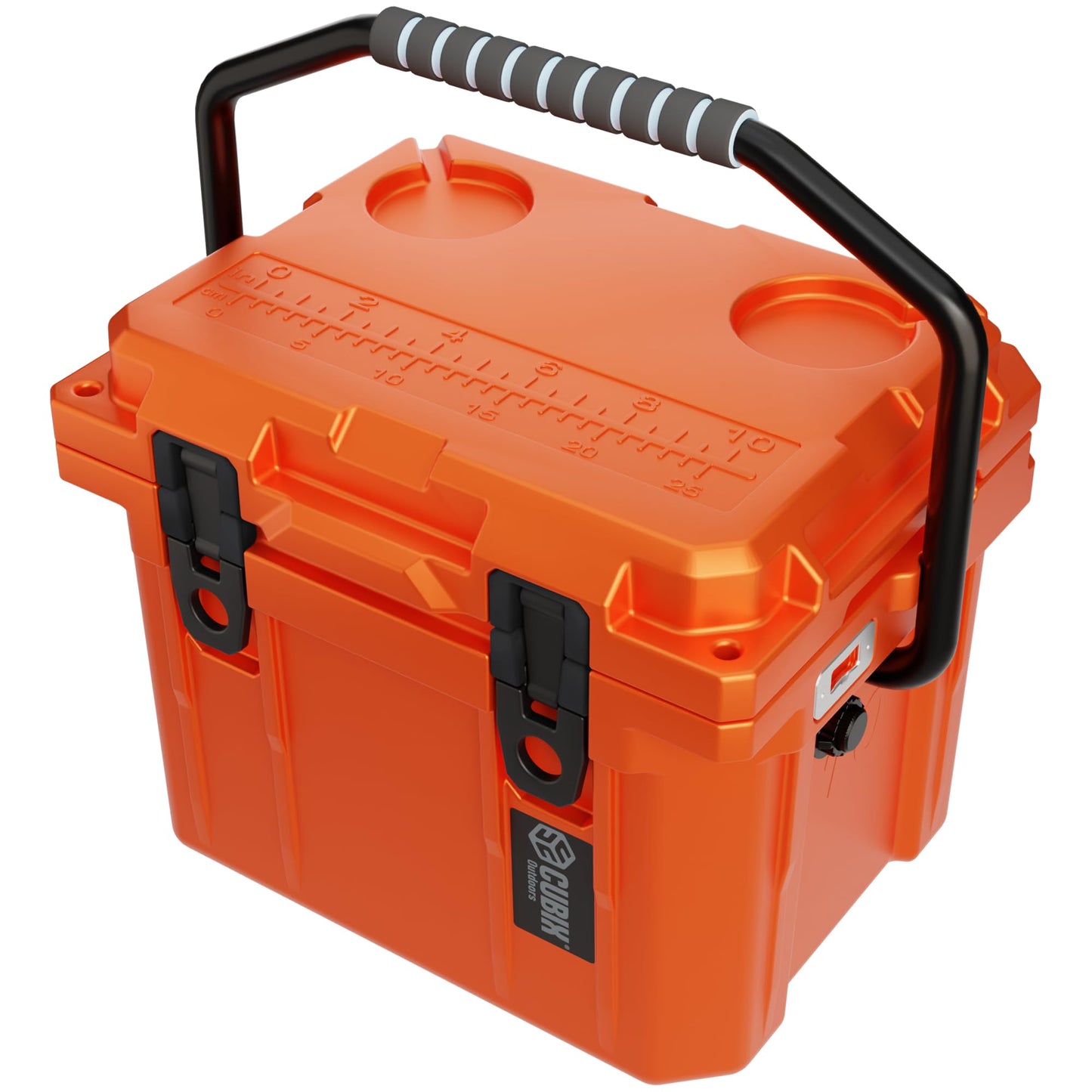 Cubix Outdoors QuadraX 10QT Rotomolded Cooler – Hard Cooler & Job Site Lunch Box | 72-Hour Ice Retention | Camping, Fishing, Hunting & Tailgating | Limited Ember Orange