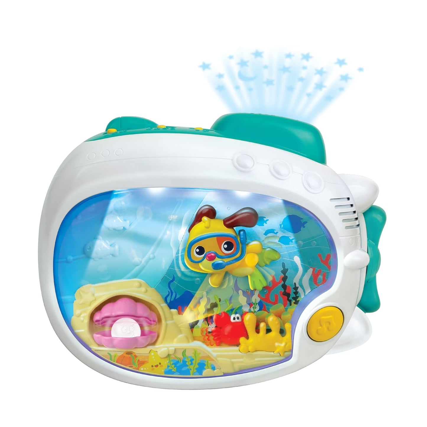 Winfun 3-in-1 Soothing Seas Nightlight - Music Box Projector with Calming Lullabies for Babies | Attachable to Crib or Tabletop