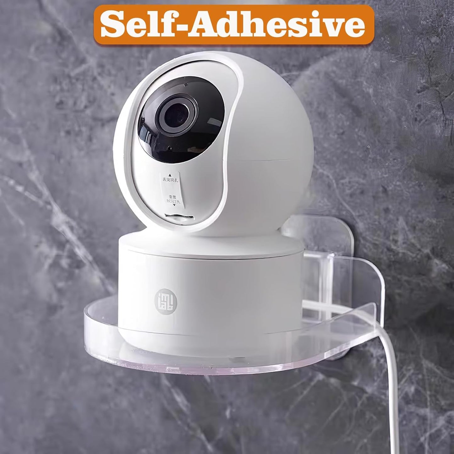 Deftomo 4 Pack Command Security Camera Wall Mount, Adhesive Baby Monitor Wall Moun Shelves, Universal Strip Shelf