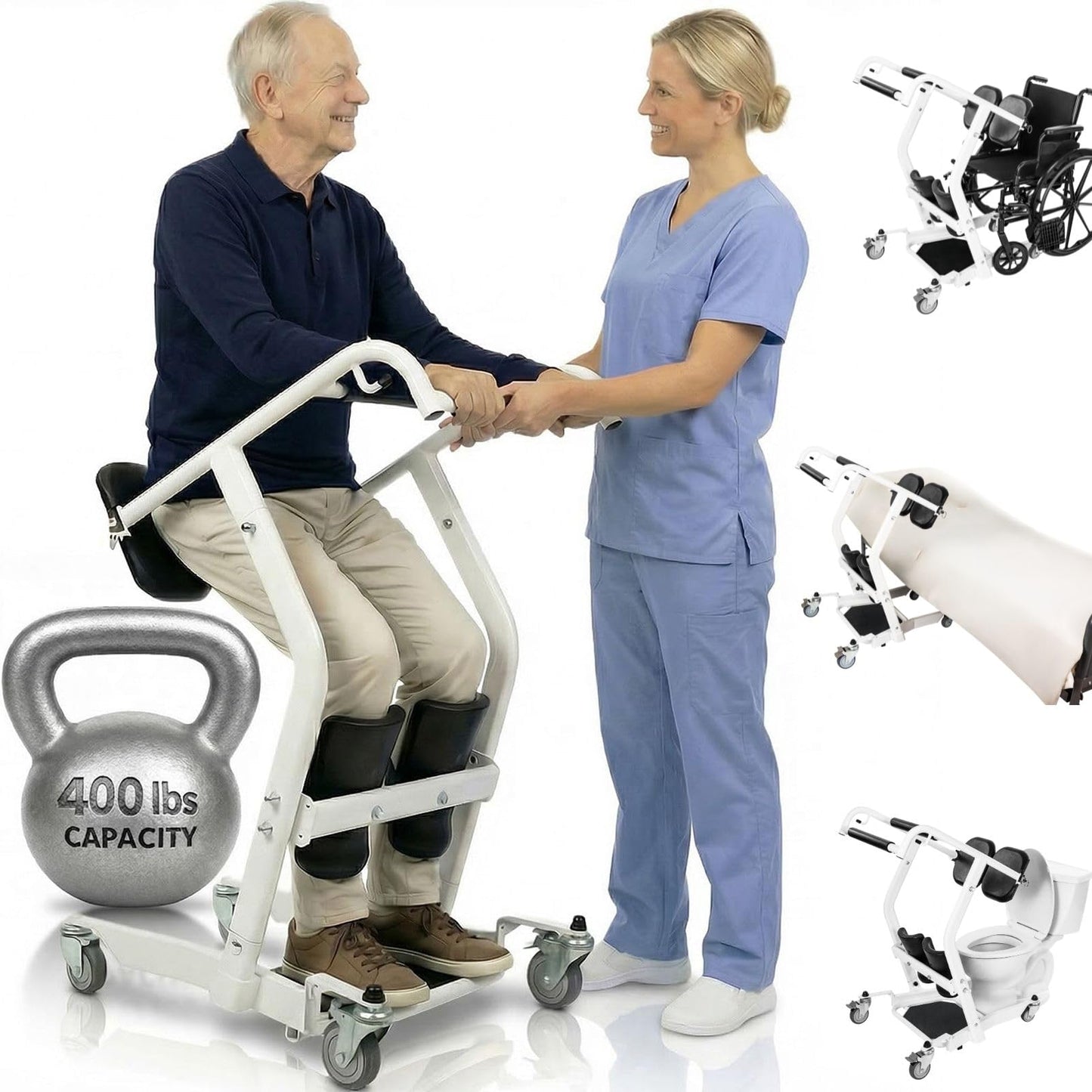 Vive Mobility Sit to Stand Patient Lift for Handicapped - Stand Assist Lift Aid for Home Care Use - Elderly Lift Assist Transfer Device - Transport Chair Stand Assist for Seniors, Adults & Disabled