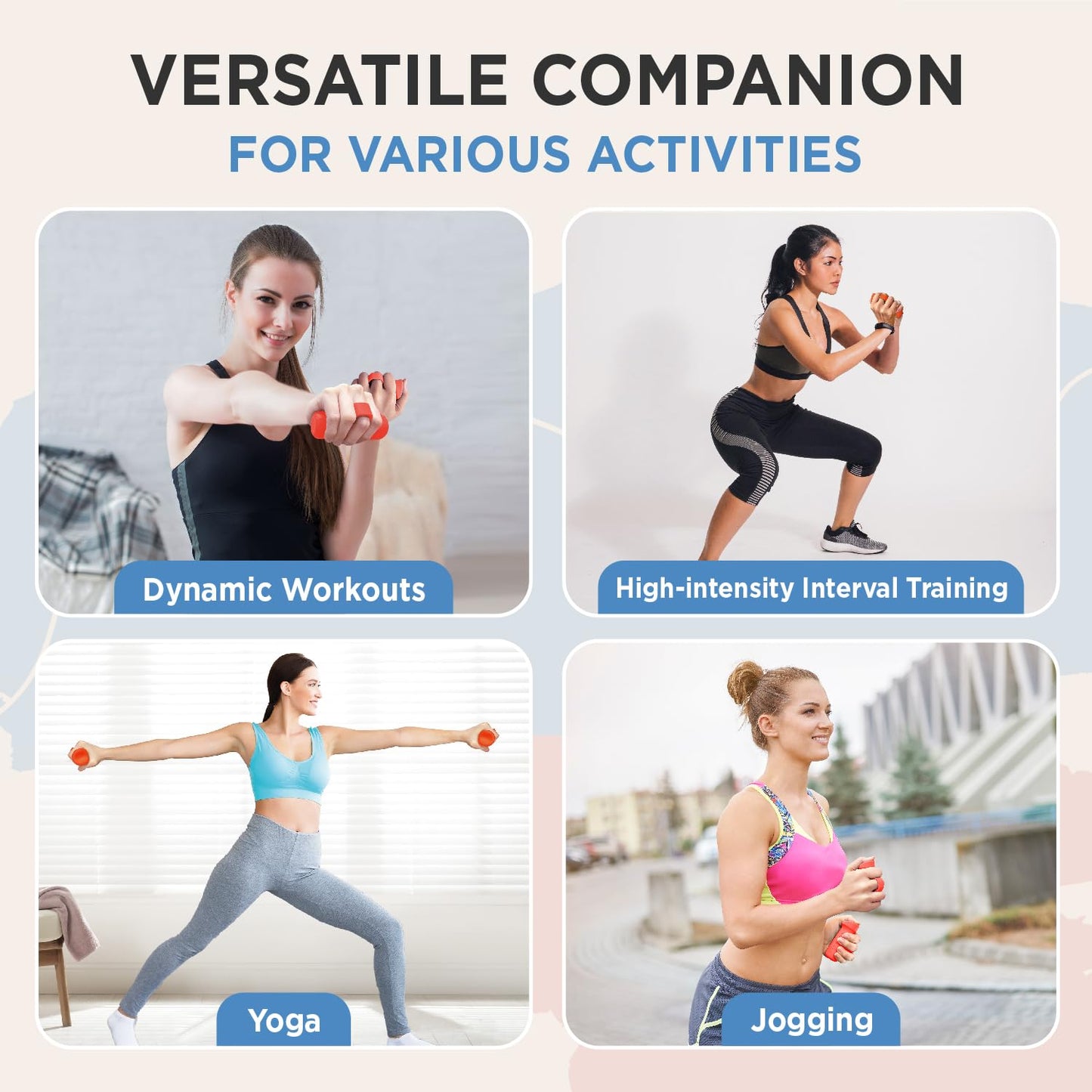 Running Weights for Jogging Walking, Fitness Yaga Hand Weights Dumbbells Set for Body Sculpting & Toning - Maximize Your Calorie Burn (Orange)
