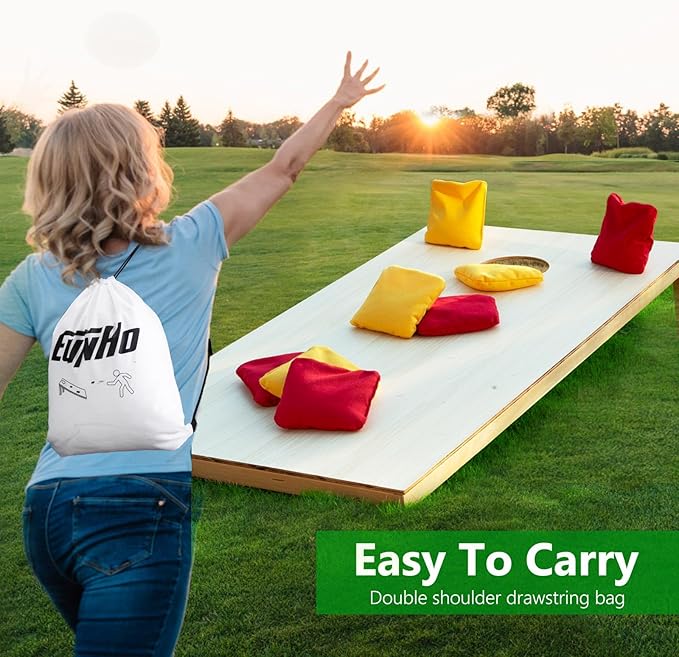 EunHo Cornhole Bags Set of 8 Regulation Size & Weight Corn Hole Bean Bags Official Professional All Weather for Tossing Game with Carry Case