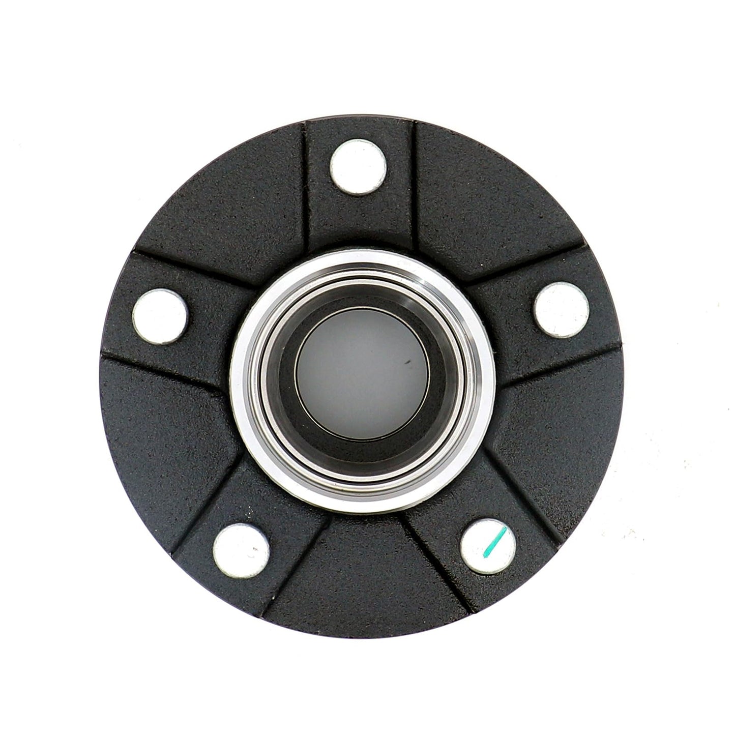 OWLAUTO 5-Bolt 5" Circle Trailer Hub Assembly with 1-3/8" to 1-1/16" Tapered Spindle and Bearings, Set of 2