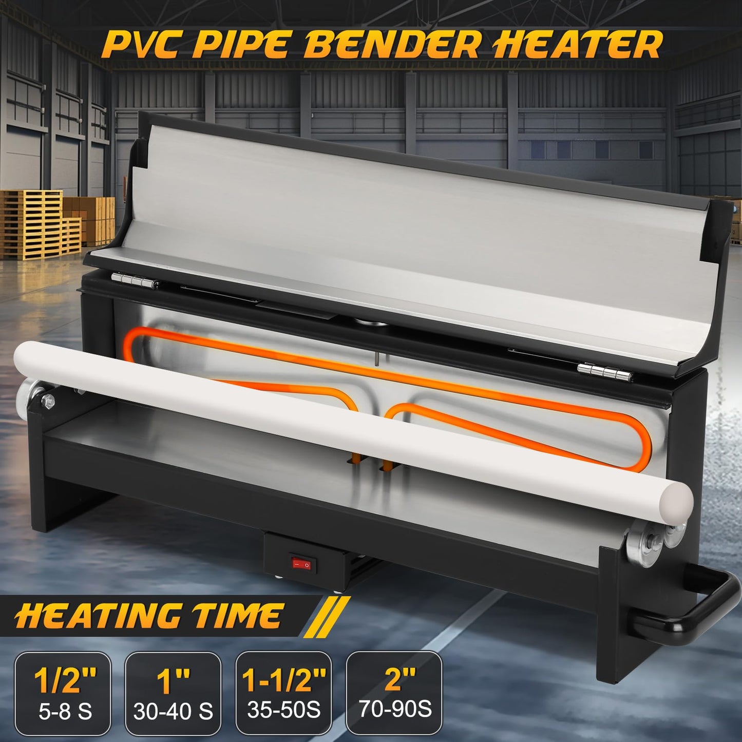 1/2“ to 2” Electric PVC Conduit Heater, PVC Bender Heater Pipe with Temperature Control & Safety Shutoff & Reflective Interior, 120V 1700W Fast Heating Bender for 24" Pipe Sections