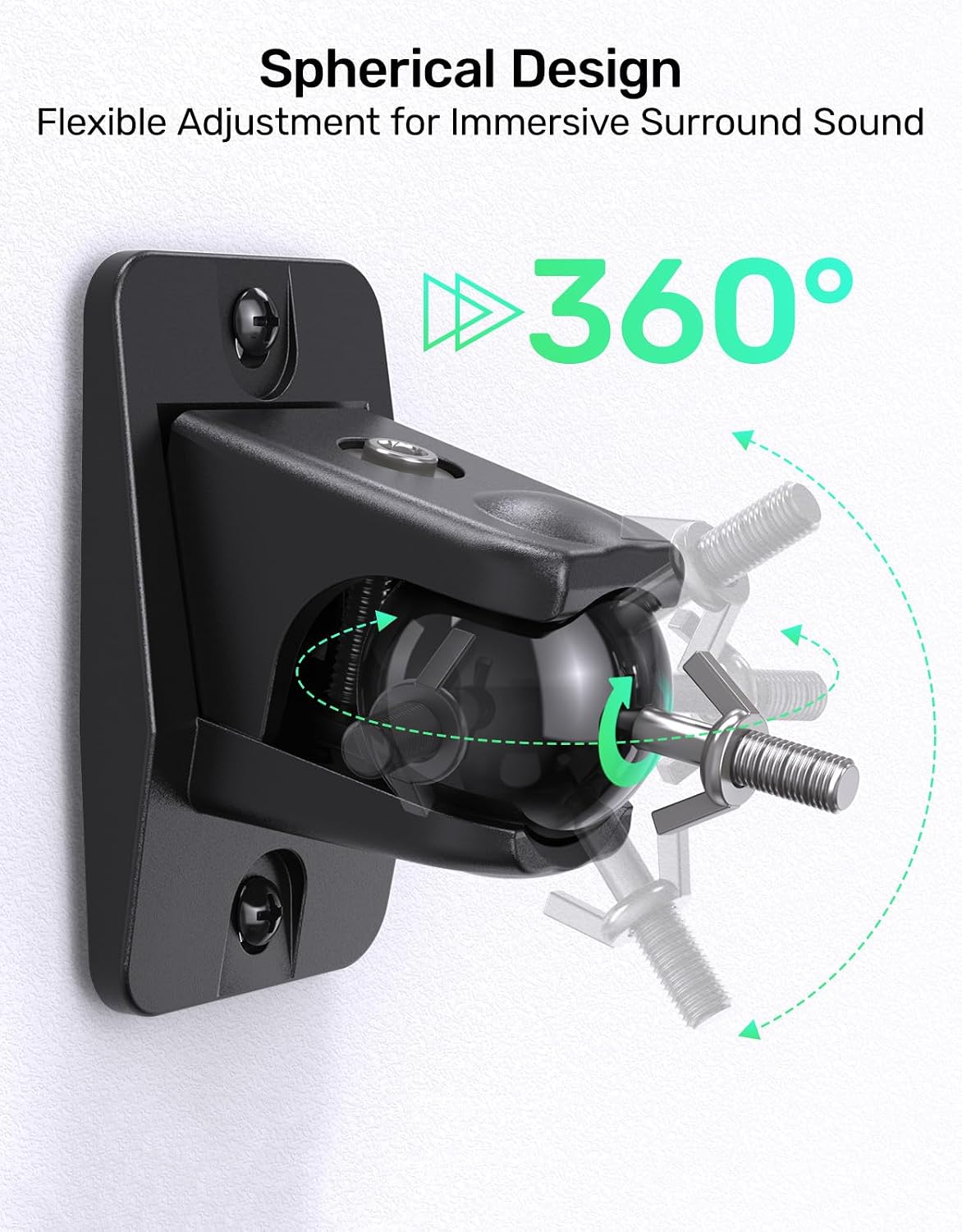 Borenbuir 1/4"- 20, 5mm 4mm q990D, 11 lbs Surround Sound Rear Speaker Wall Mount, Ceiling Mount Bracket for Universal