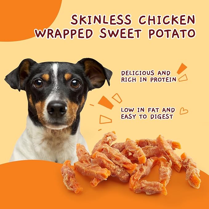 Jungle Calling Chicken & Sweet Potato Dog Treats ??Gluten-Free, Grain-Free, High-Protein Natural Chews for Medium/Large Breeds, Edible Pet Snacks,10.6 oz
