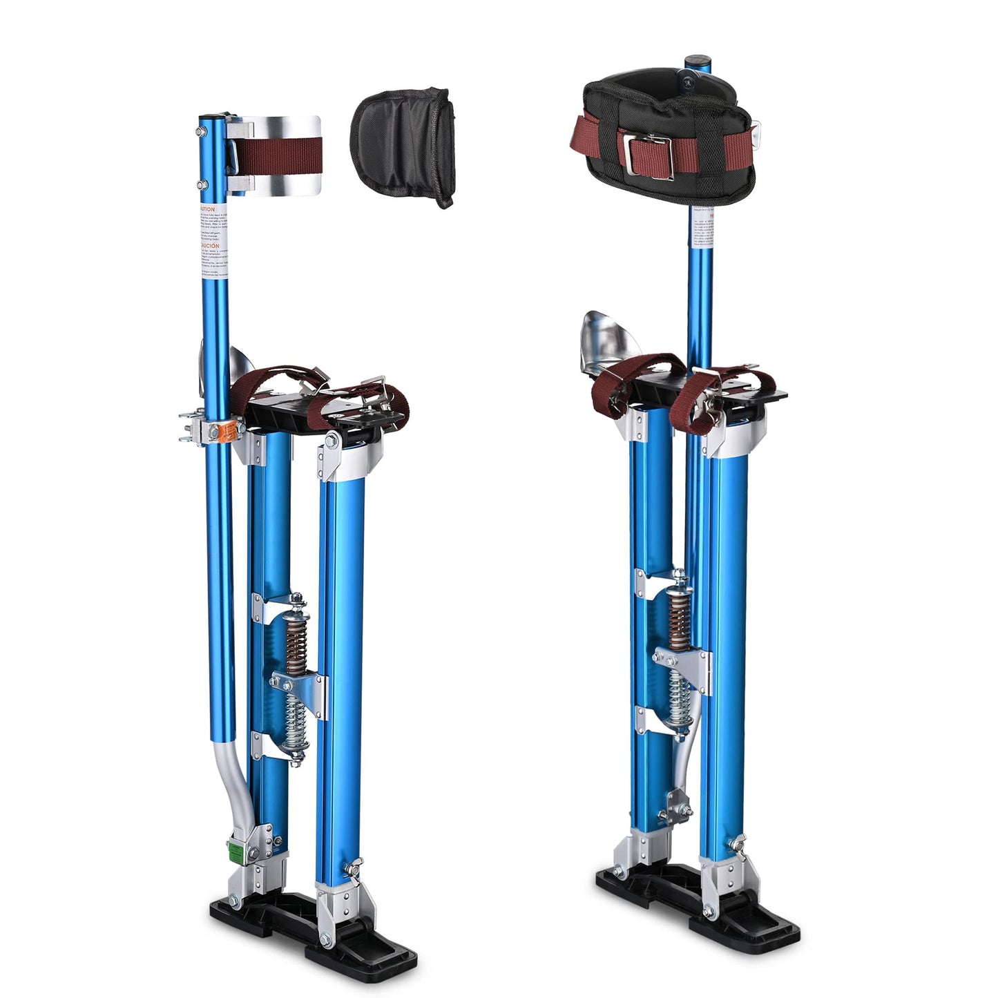 Yescom Drywall Stilts 24" - 40" Adjustable Aluminum Drywall Tool with Comfort Knee Pads for Ceiling Sheetrock Taping Parade Costume Cleaning String Light Decor - Non-Slip Blue Stilts