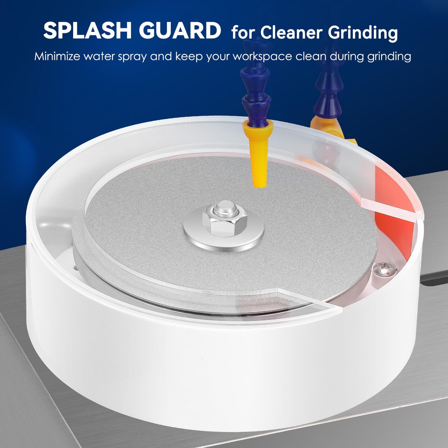 Mxmoonant Gem Faceting Machine, 0-2980rpm Adjustable Speed, 96 Divisions Index Wheel for Precise Manipulation, Equipped with a Splash Guard & LED Light, Ideal for Beginner Grinding of Gem, Jade