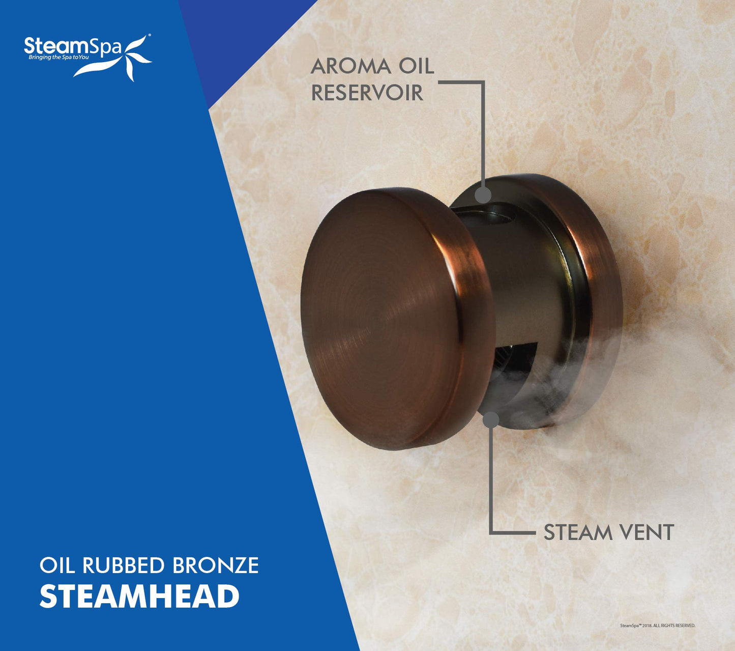 SteamSpa Executive 12 KW QuickStart ACU-Steam Bath Generator Package with Built-in Auto Drain in Oil Rubbed Bronze | Steam Generator Kit with Dual Control Panel Steamheads 240V | SS-EXT1200OB-A