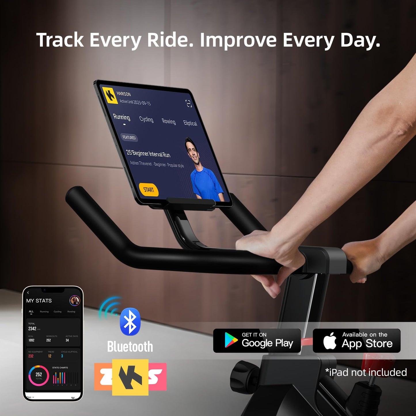 HARISON Exercise Bike for Home, Magnetic Indoor Cycling Bike with Quiet Belt Drive, 380 lb Capacity Spin Bike, Adjustable Resistance Stationary Bike for Cardio Workout & Weight Loss