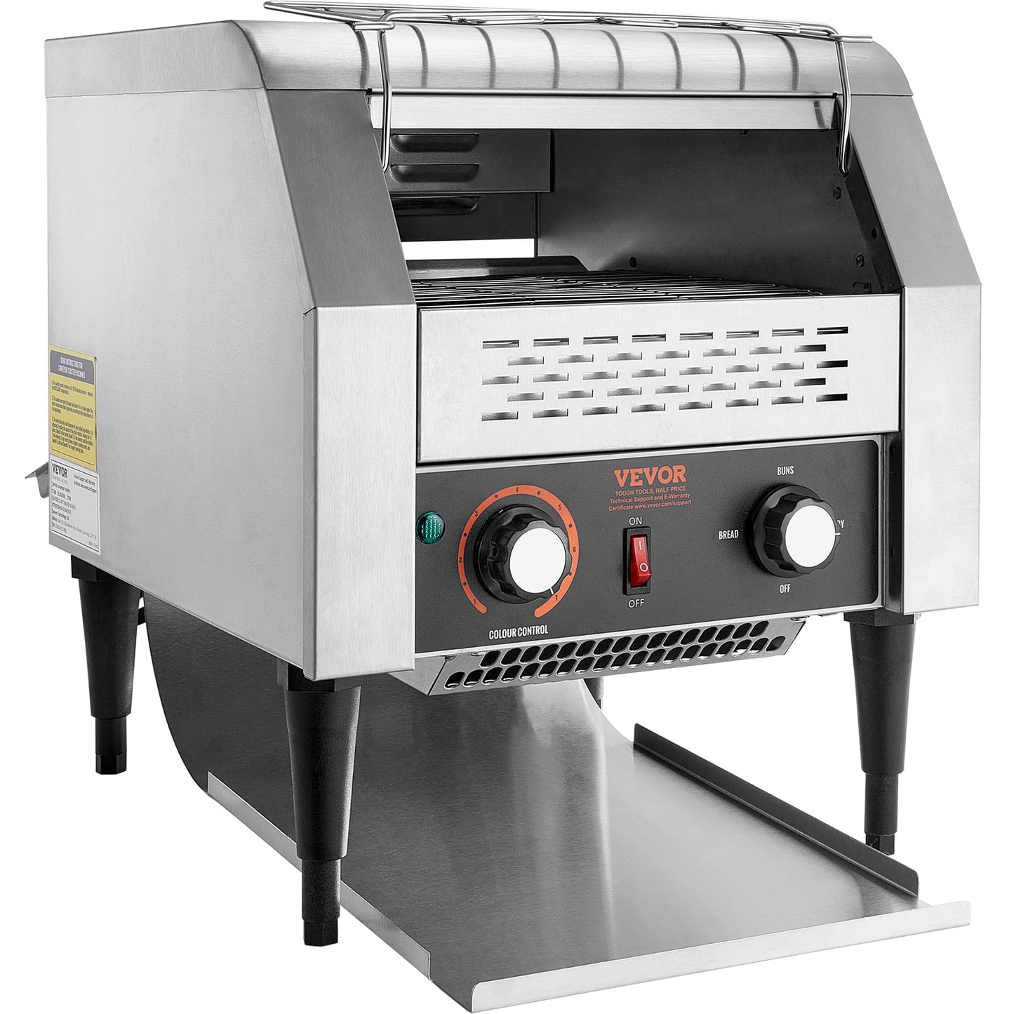 VEVOR Commercial Conveyor Toaster, 300 Slices/Hour, Heavy Duty Stainless Steel, Electric Restaurant Toaster for Toast, Bun, Bagel, Bread
