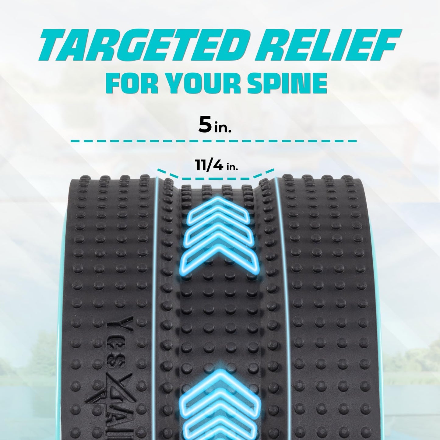 Yes4All Yoga Wheel Roller, 500 lb Capacity Back Cracker Roller, Yoga Roller for Back Ease & Spinal Support, Target Pressure Points for Comfort Hips & Neck, Available in 6”/10”/12” Sizes