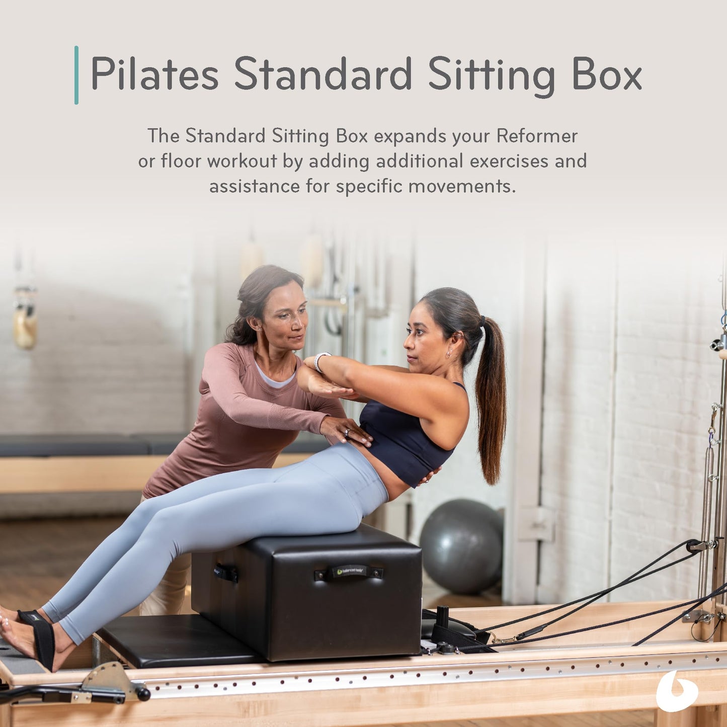 Balanced Body Standard Sitting Box for Pilates Reformer, Pilates Equipment for Home Workouts and Professional Studio Use, Fits Wood Reformers and Allegro or Allegro 2 Reformer