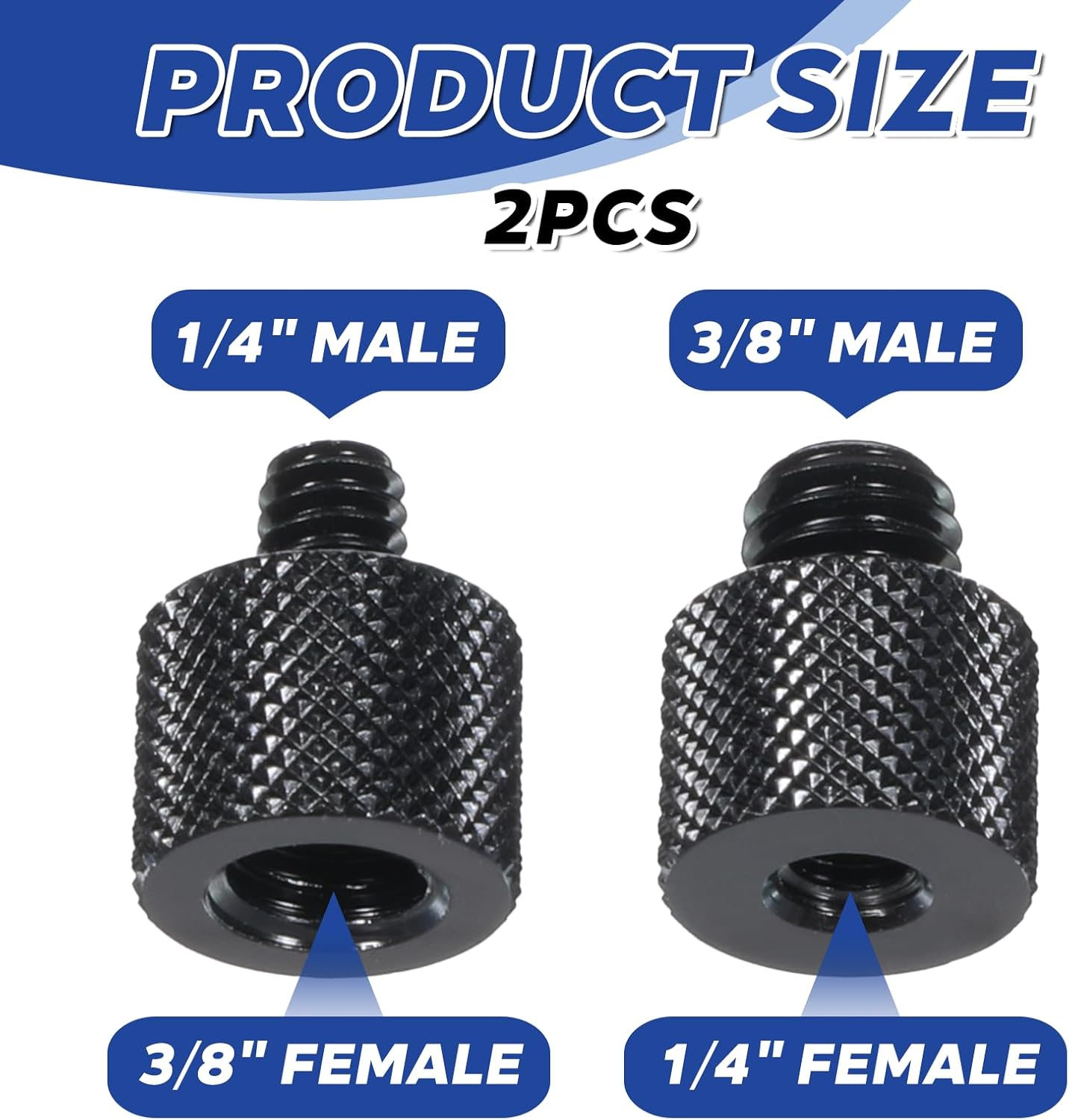 Xthrotsenk 2pcs 1/4 3/8 3/8 1/4 1/4 3/8 3/8 1/4 Set to & to Camera Tripod Adapter Tripod Screw Adapter Male to Female