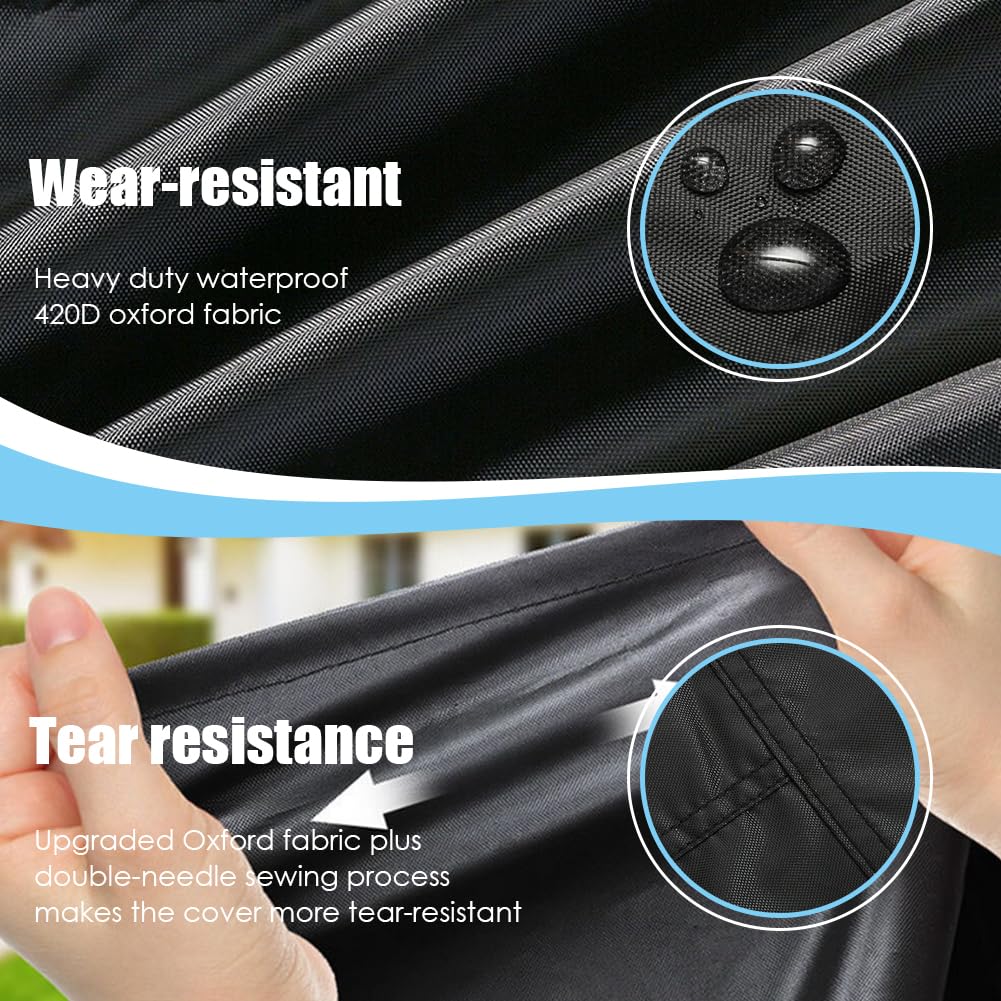 COOSOO Elliptical Cover Elliptical Exercise Machine Cover Waterproof Elliptical Trainer Protective Cover with Drawstring for Home Gym Outdoor Indoor (Black, 61x36x73)
