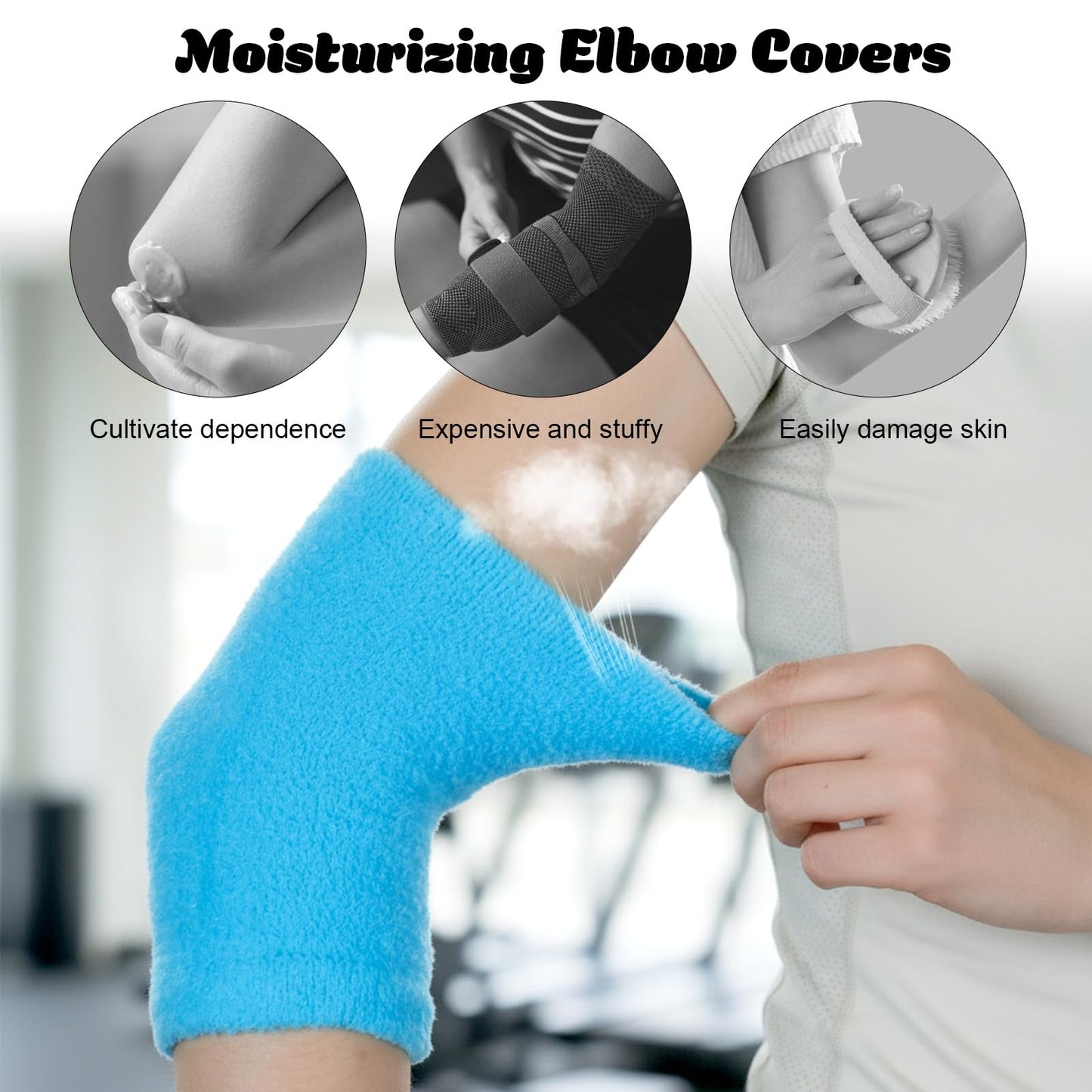 Classicseali 2 Pairs Elbow Moisturizing Sleeve,Elbow Pads for Women with Beauty Gel Moisturizing, Elbows Protectors for Elderly, for Moist Chapped Dry Skin Care,Cover Heel Socks,Elbows Sleeves
