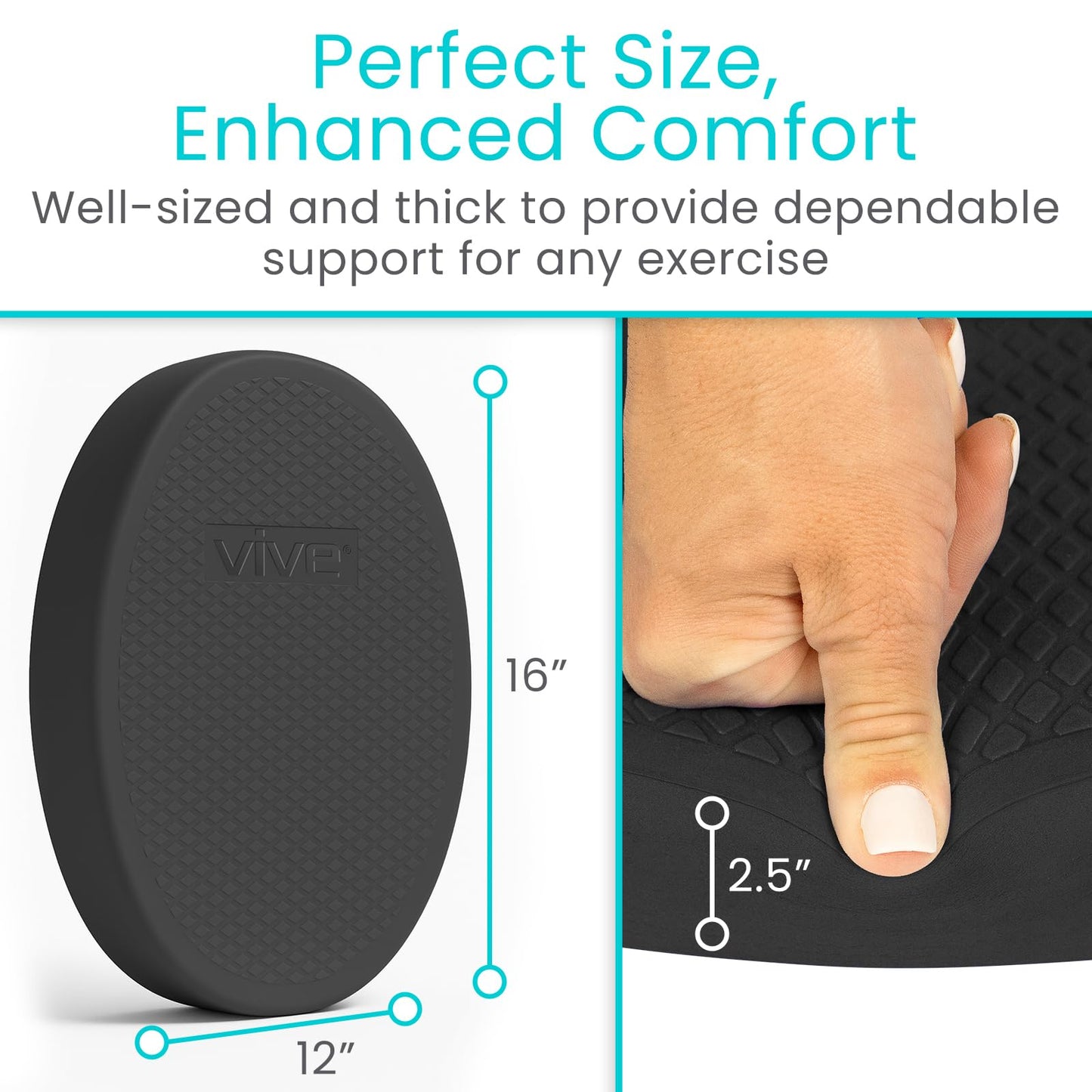 Vive Balance Pad - Physical Therapy Foam Stability Trainer - Non-Slip Wobble Cushion for Exercise, Rehabilitation, Workouts, Yoga, Core Strength, Pilates - Device for Women, Men & Kids