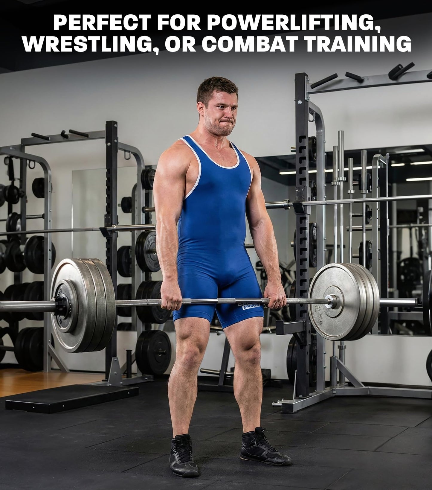 Exxact Sports Plain Men's Wrestling Singlet, High Performance Powerlifting Singlet Wrestling Singlets for Men - (Black, AS)