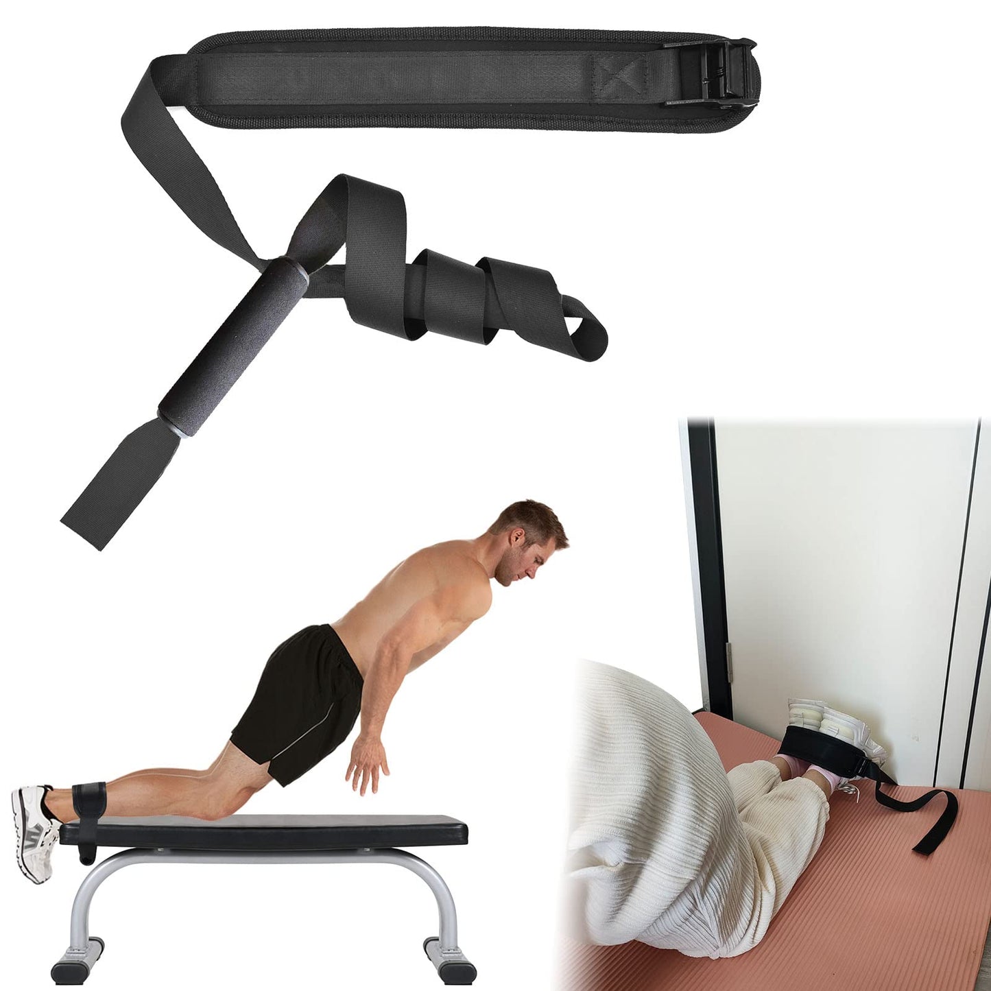 XonyiCos Nordic Strap for Bench – Nordic Curl Strap Hamstring for Strength Training, Leg Exercise | Hamstring Machine Alternative