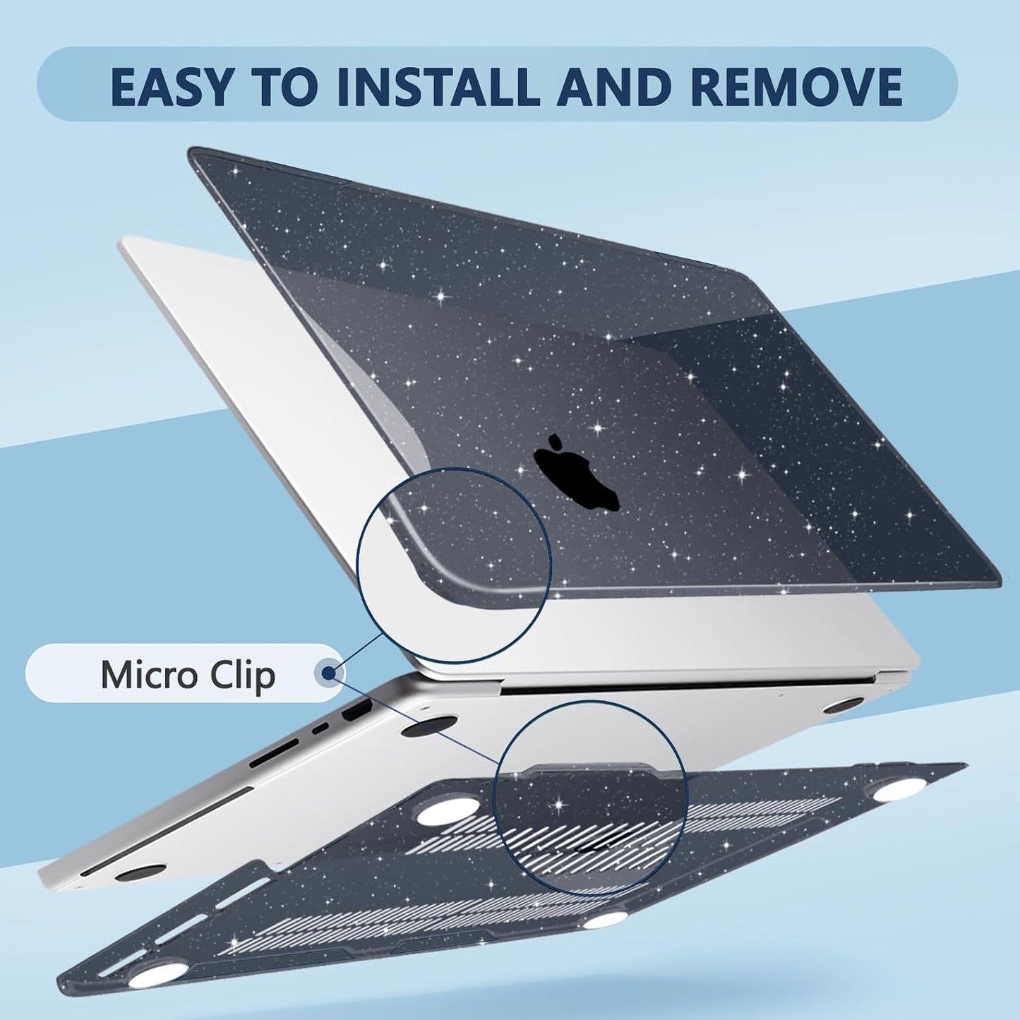 MecBevia 14 inch M5 M4 M3 M2 M1 (2026-2021), Compatible with MacBook Pro Case for Pro/Max Chip Hard Shell Cover