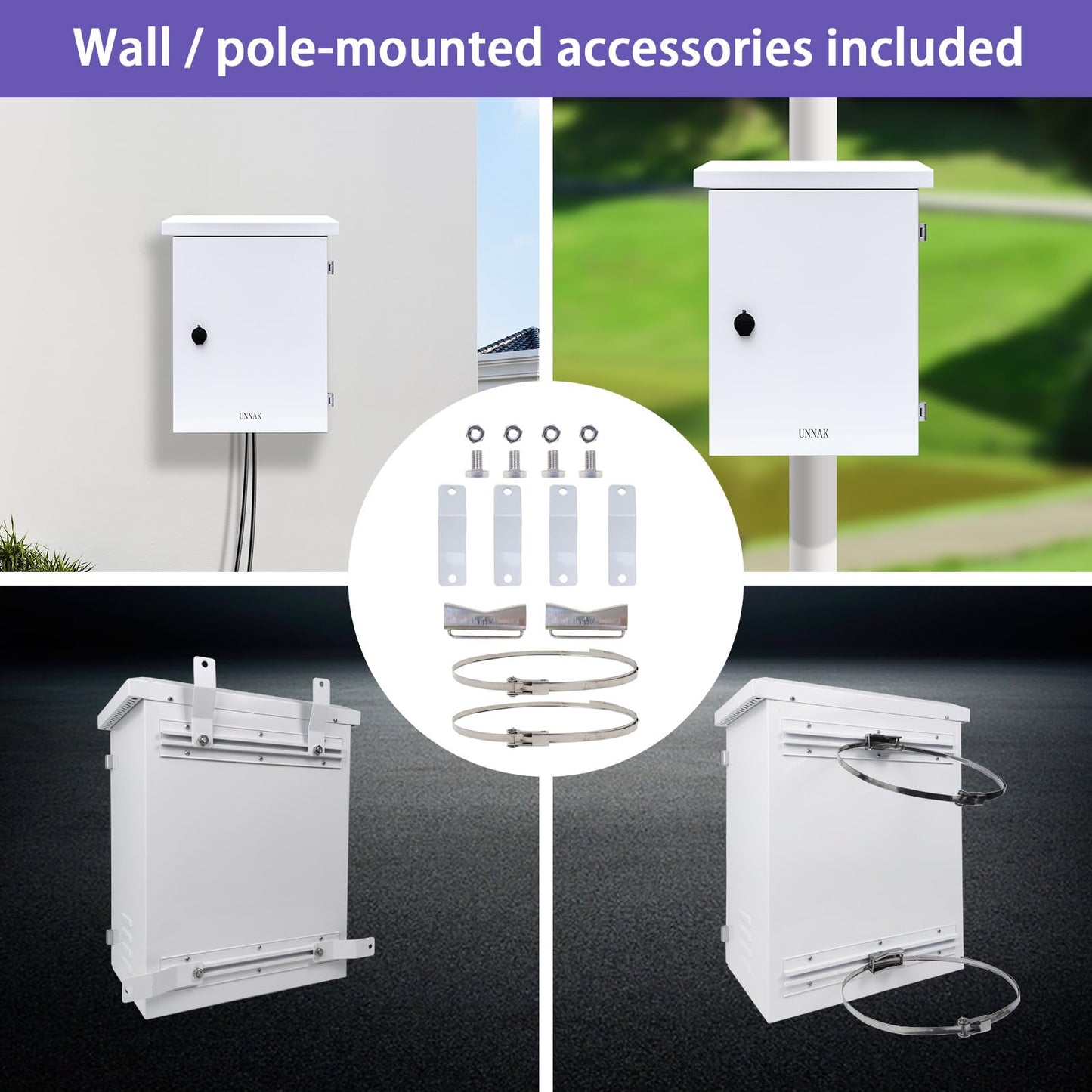 Outdoor Enclosure Electrical Weatherproof Box - 19.7x15.7x7.9 Outdoor Network Cabinet Enclosure with Cooling Fan and Thermostat Kit, Wall/Pole Mount(500x400x200mm)