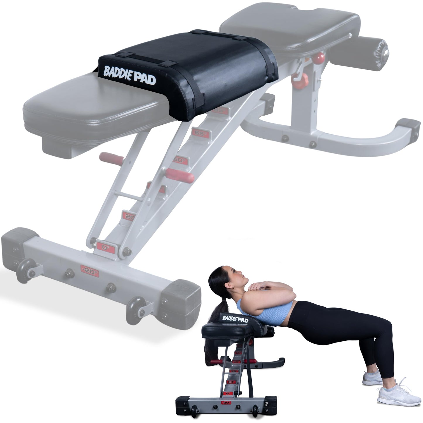 Baddiepad Hip Thrust Bench Pad for Back Shoulder Neck Support - Gym Equipment Barbell Pad Foam Pad for Weight Lifting Hip Thrusts Bench Cushion Gym Equipment - Gym Accessories Padding - Baddie Pad