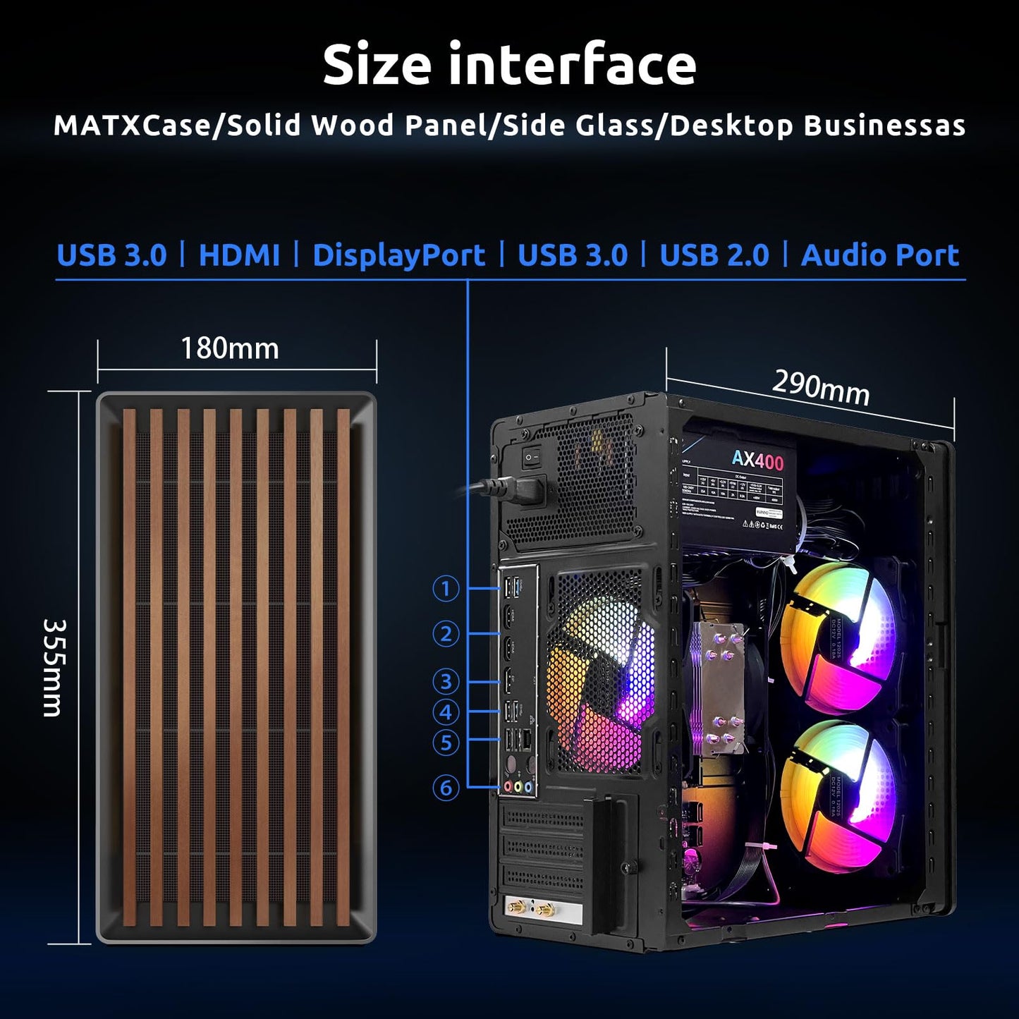 Kroteaup Business Desktop PC, Intel Core i7-4770 3.4GHz, 16GB DDR3, 512GB SSD, WiFi 6.0, Prebuilt Windows 11 Home Tower for Home Office & Study