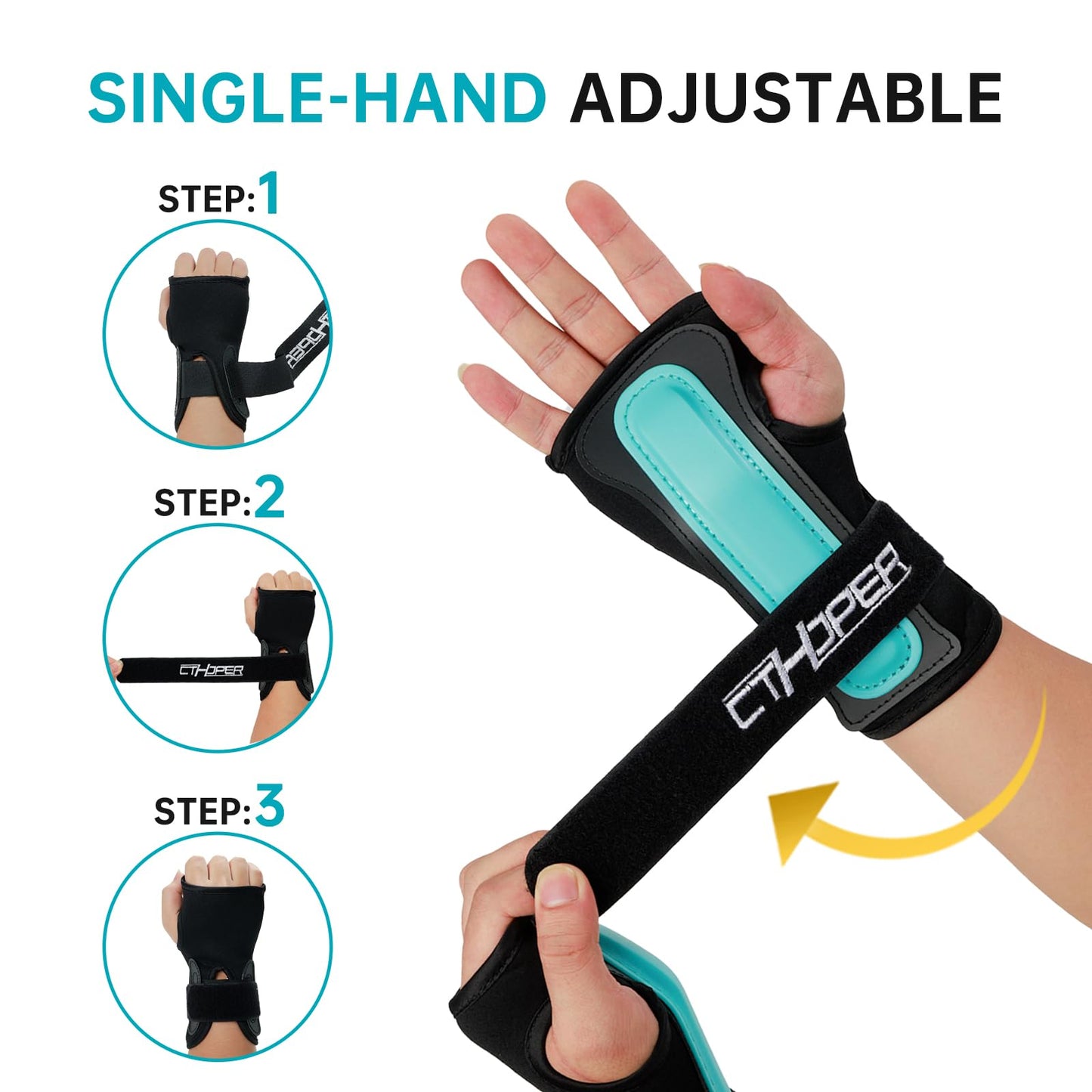 CTHOPER Wrist Guards Hand Protector for Snowboarding, Skiing, Skateboarding, Skating, Adults/Kids/Youth Sports Wrist Brace Protective Gear(1 Pair) (L)