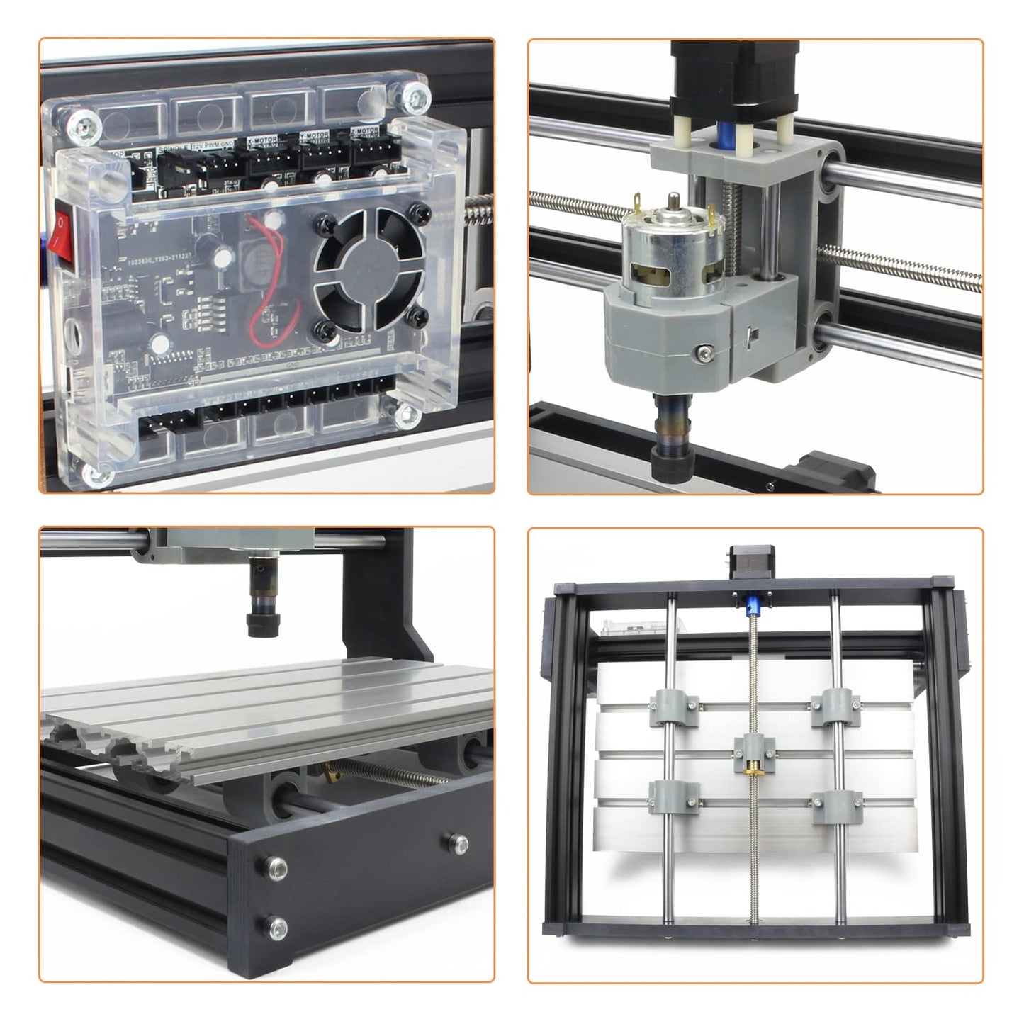 RATTMMOTOR DIY CNC Router Kit, 3 Axis Hobby CNC Router Machine GRBL Control, Plastic Acrylic PVC PCB Wood Mini Desktop Engraving Milling Carving Machine, Working Area 300x180x45mm