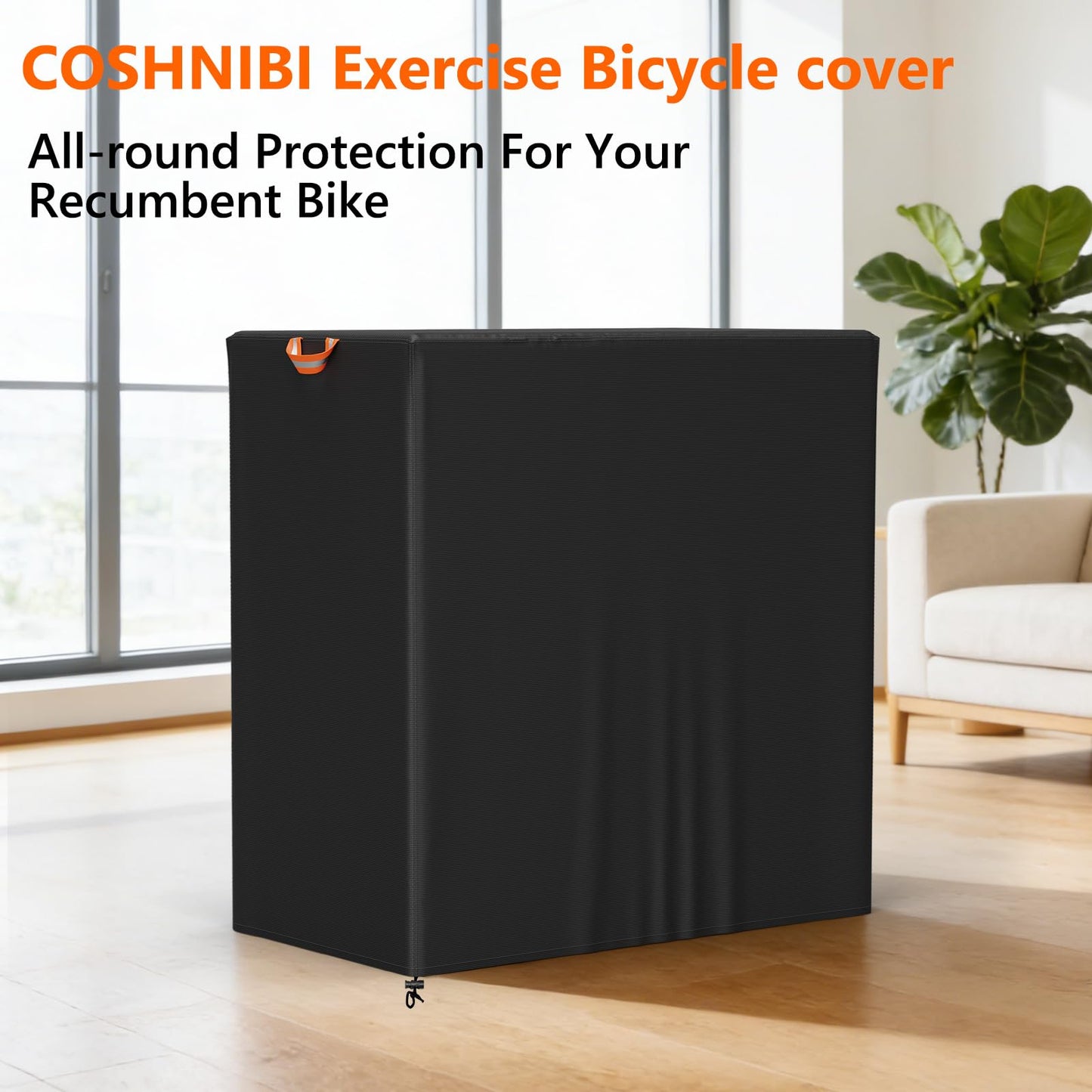 COSHNIBI Recumbent Exercise Bike Cover, Waterproof & Dustproof Cover for Recumbent Cross Trainer Stepper, Elliptical Exercise Machine Covers, 50"L x 27"W" x 47"H, All-Weather Indoor and Outdoor Use