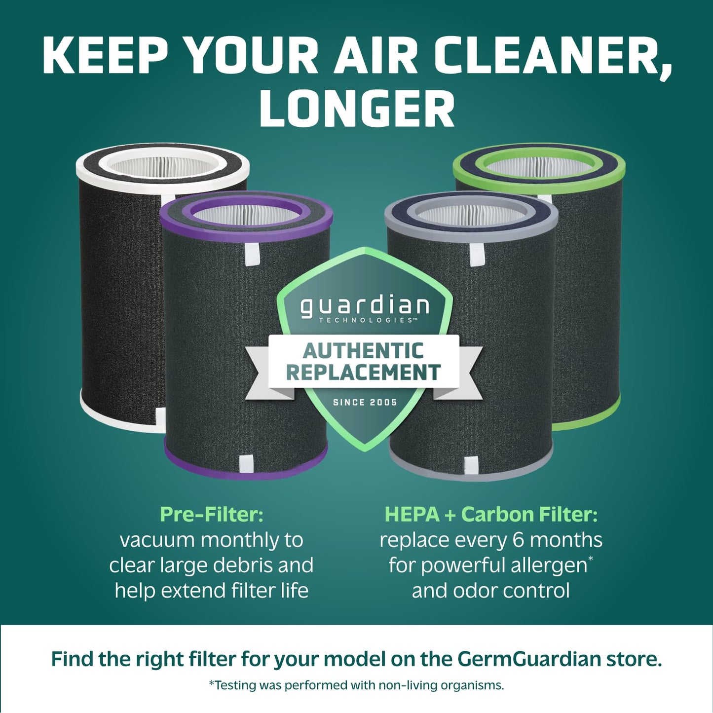 GermGuardian AirSafe+ XL Smart Air Purifier for Bedroom and Home - WiFi and App Enabled - 360-Degree True HEPA Filter - Filters Pet Dander, Dust, Smoke - Air Quality Monitor - AP3250 - Gray & White