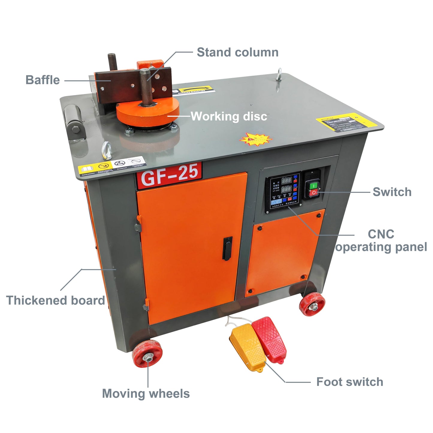 TECHTONGDA Rebar Bender Steel Bar Hoop Bending Machine for Φ18-22mm Steel Bar CNC Panel 220V