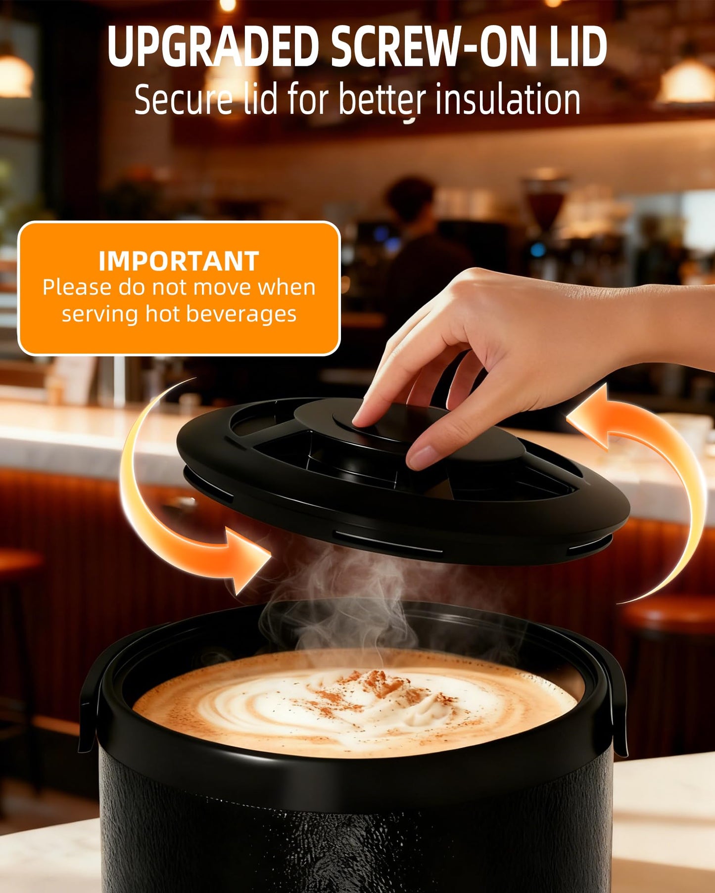 GUSTOCHEF Insulated Beverage Dispenser 3 Gallon,Hot&Cold Drink Dispenser with Spigot,LCD Thermometer,Stainless Steel Triple-Layer Insulation,for Tea Coffee Milk Juice,Party Buffet(Black, 2 Pack)