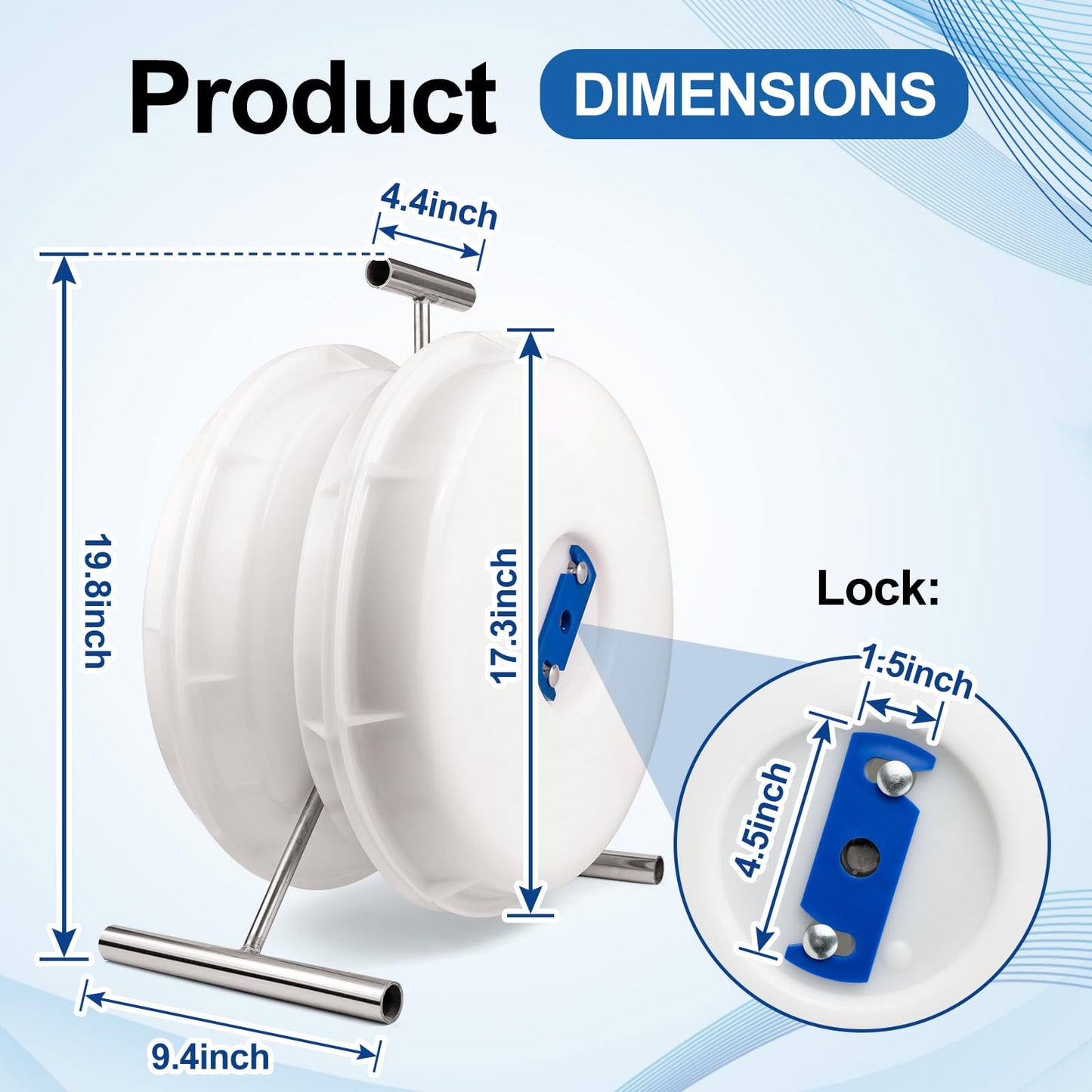 415D Wire Dispenser Wheel, 2 Reel Wire Dispenser Kit Cable dispenser Wheel for 250 Foot Rolls of 14/2, 14/3, 14/4, 12/2, 12/3 and 10/2