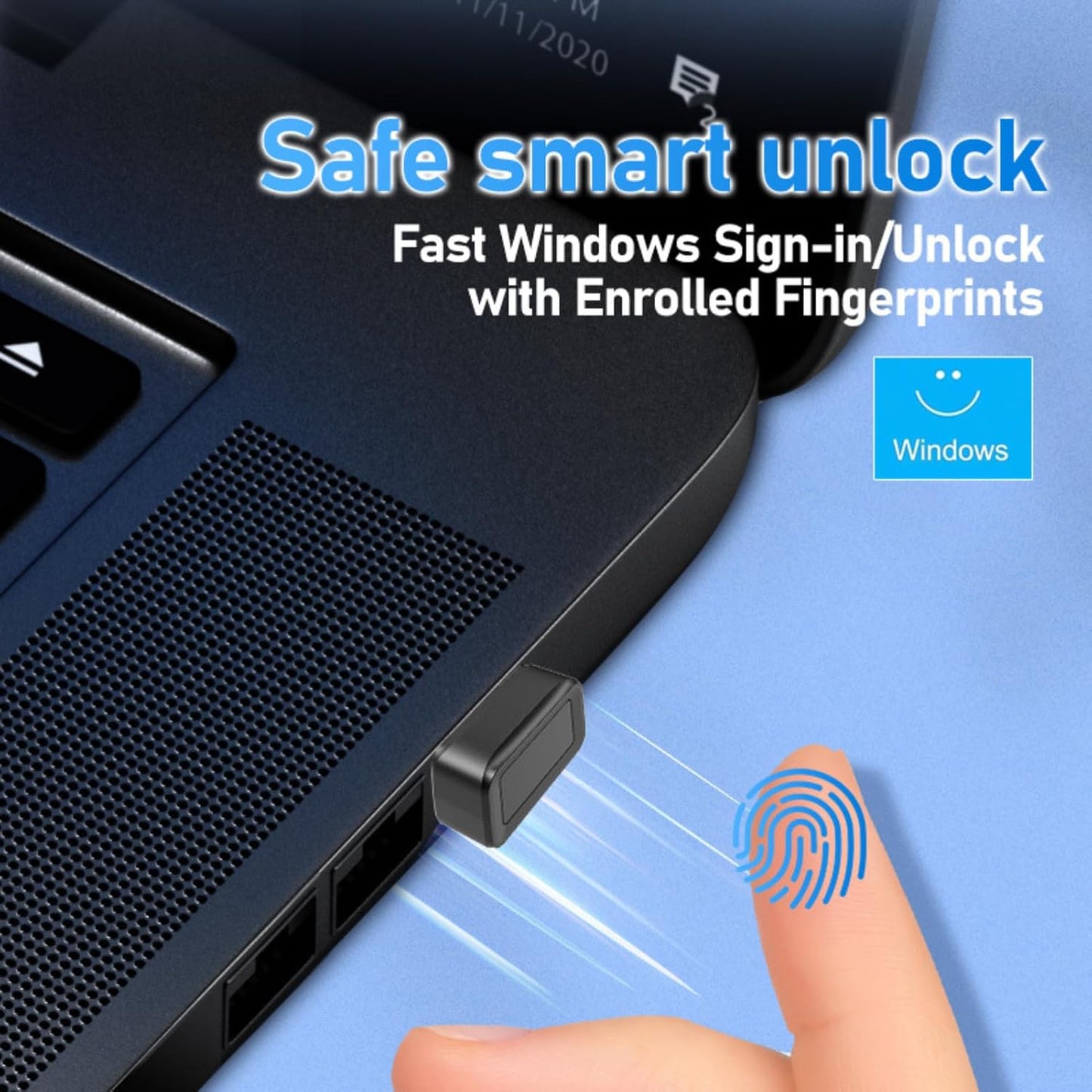 Diyeeni 360 10 10 11 32 64 ixw4kzr5v0 Mini USB Fingerprint Reader, Touch Speedy Matching Biometric Scanner, for Hello