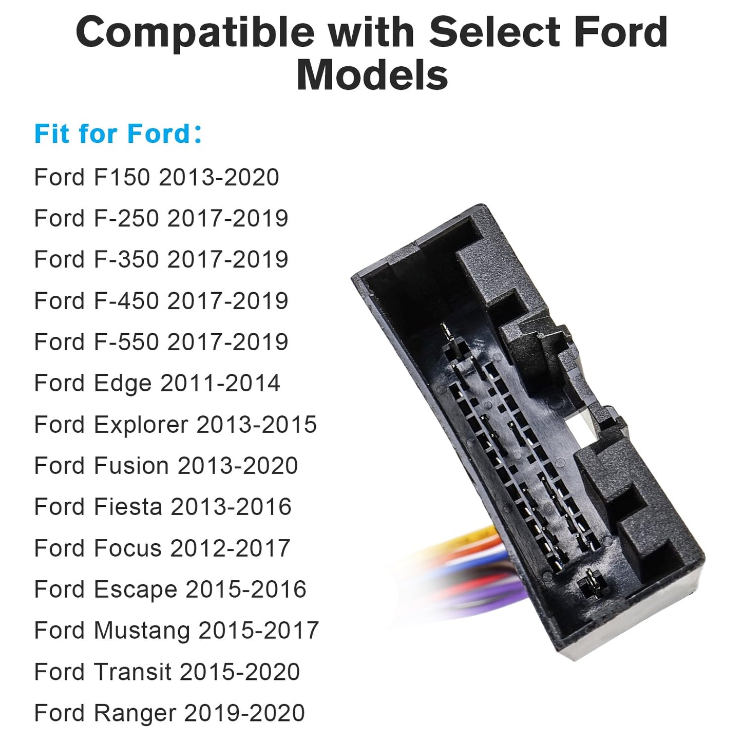 16Pin-24Pin F-150 F-250 F-350 Radio Wiring Harness Kit Stereo Wire Harness Connector Compatible with Ford Focus Fusion