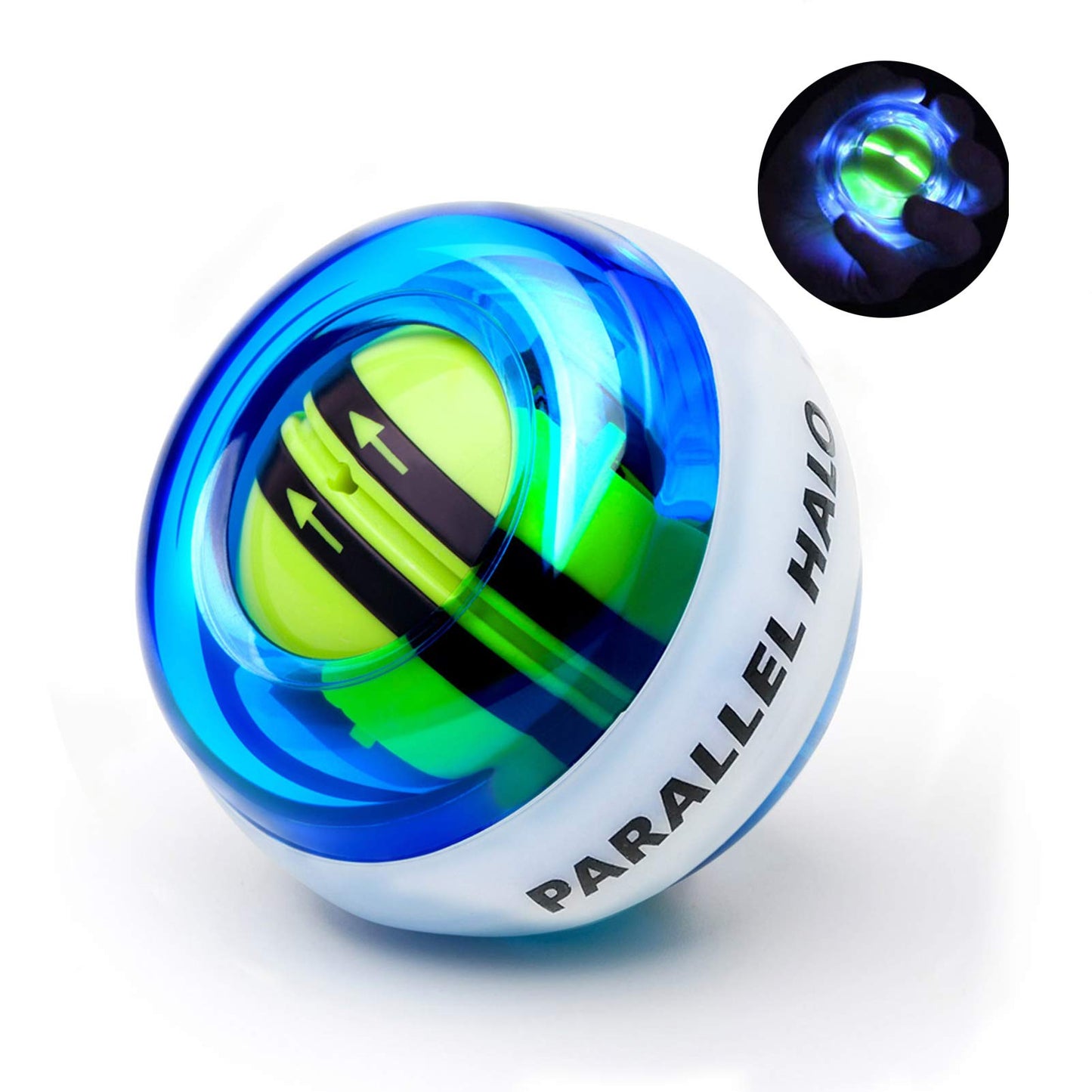 Parallel Halo Power Wrist Ball AUTO Start Gyro Ball with LED Lights Forearm Exerciser Wrist Strengthener for Strengthening Muscle and Bones
