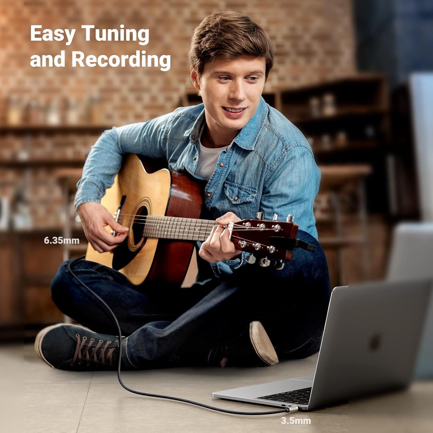 1/8 1/4 3.5mm 6.35mm 10FT UGREEN to Stereo Cable TRS to Audio Cable Guitar to Aux Male Cord with Zinc Alloy Housing