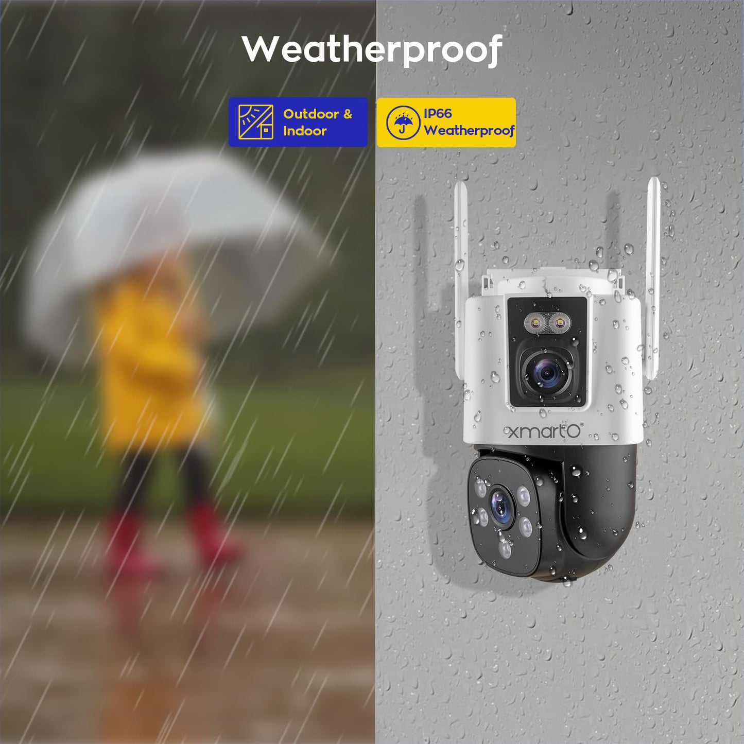 xmartO [6 Dual-Lens Camera Bundle 12-View Long Range WiFi6 Mesh Security System, 16CH 4K Dual Band NVR, 4MP 180°+Static FOV & 360°PTZ AI Tracking, 24/7 Plug-in Surveillance, 500GB HDD, No Monthly Fee
